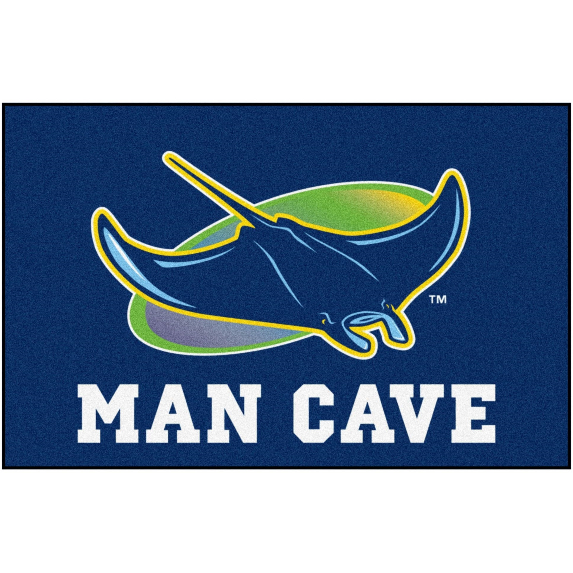 Tampa Bay Rays Man Cave Starter Mat Accent Rug - 19in. x 30in. - Devil Ray Alternate Logo