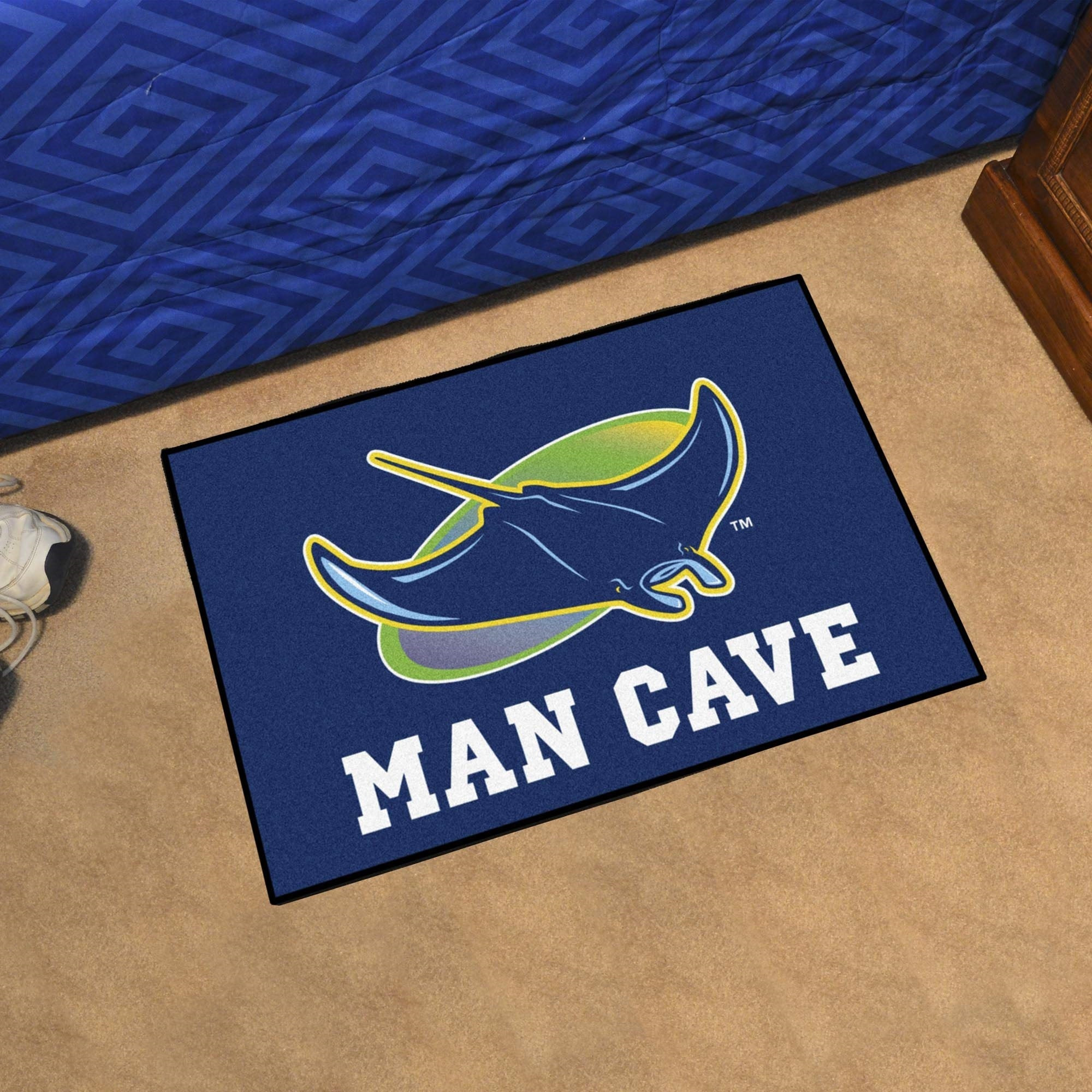 Tampa Bay Rays Man Cave Starter Mat Accent Rug - 19in. x 30in. - Devil Ray Alternate Logo