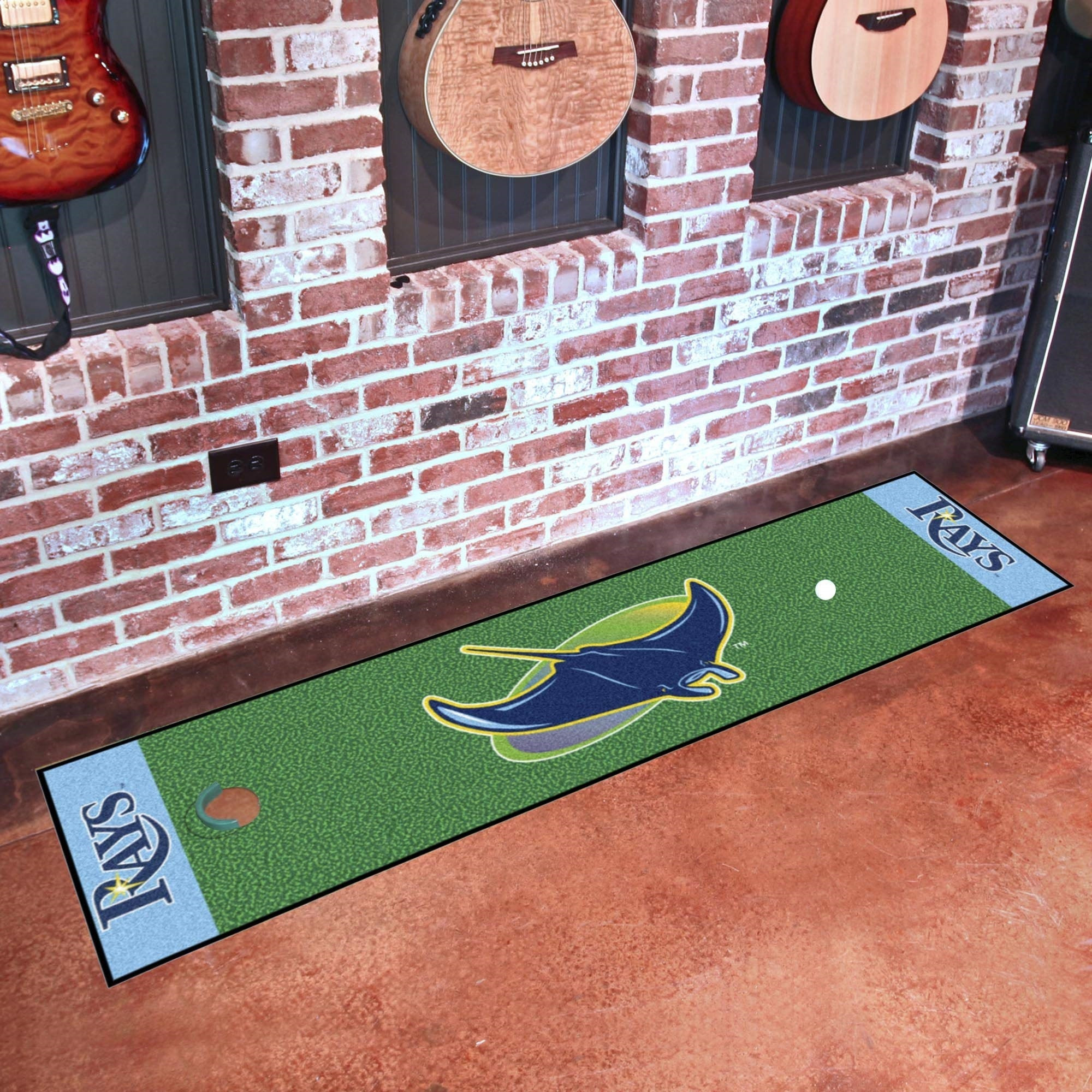 Tampa Bay Rays Putting Green Mat - 1.5ft. x 6ft. - Devil Ray Alternate Logo