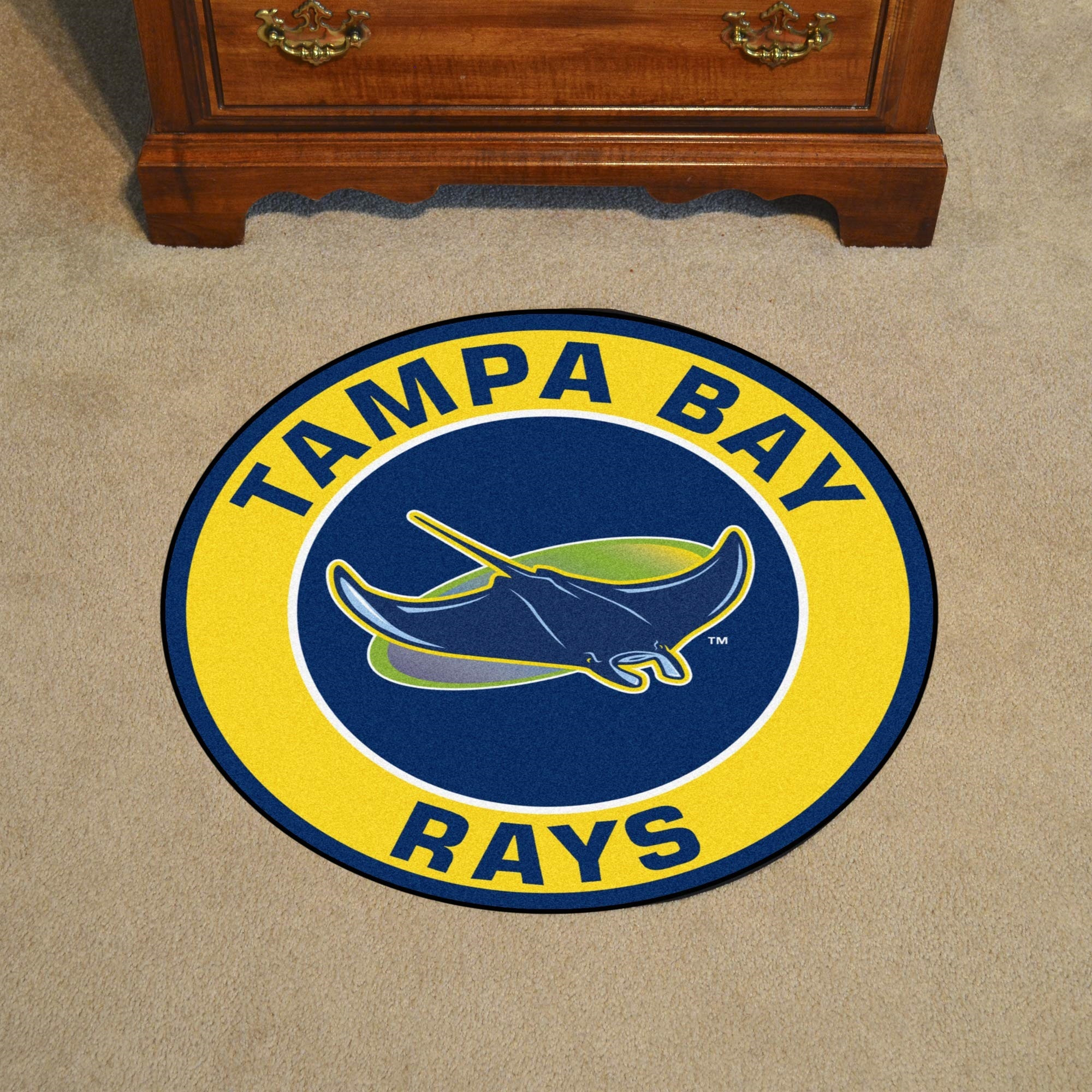 Tampa Bay Rays Roundel Rug - 27in. Diameter - Devil Ray Alternate Logo