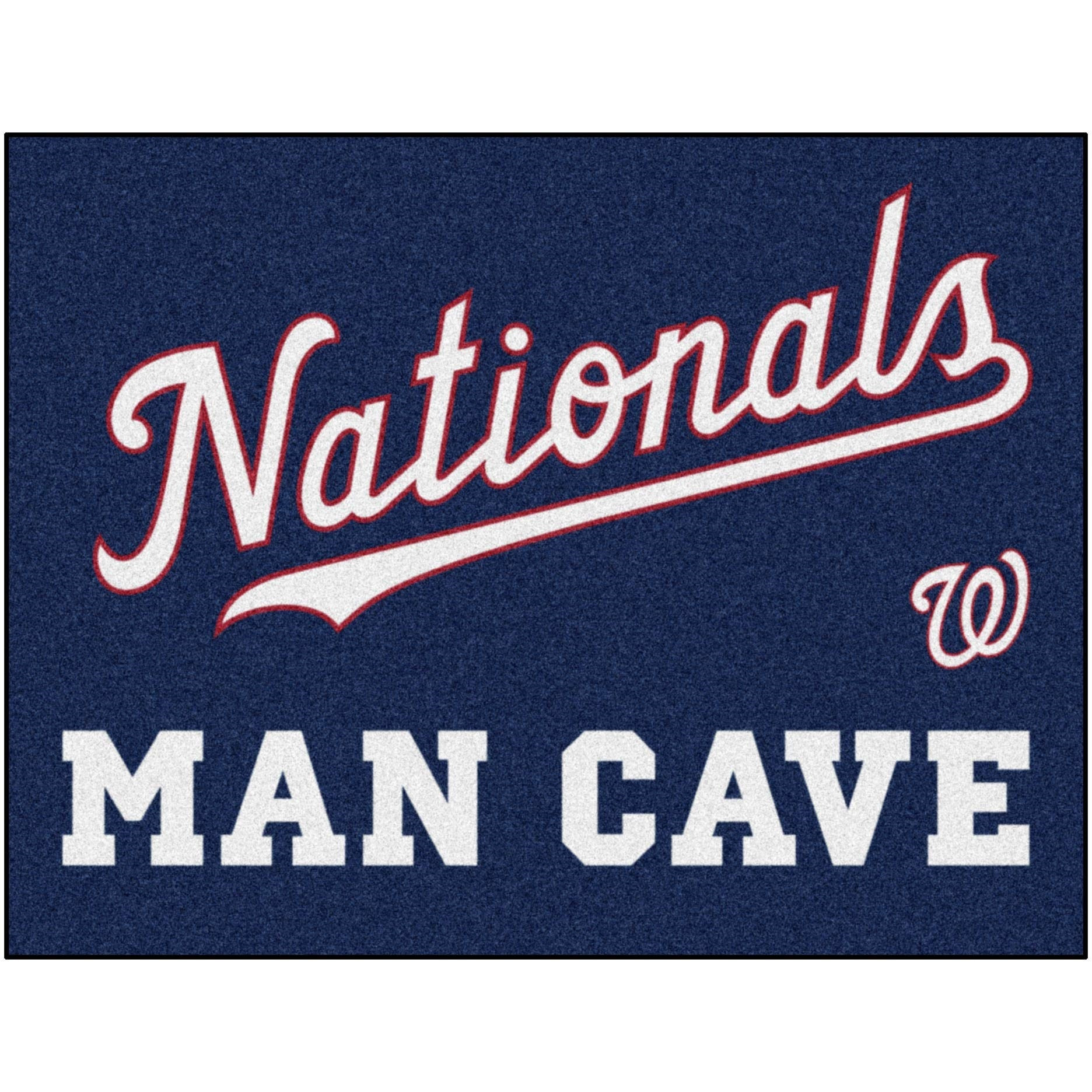 Washington Nationals Man Cave All-Star Rug - 34 in. x 42.5 in. - Nationals Script Alternate Logo