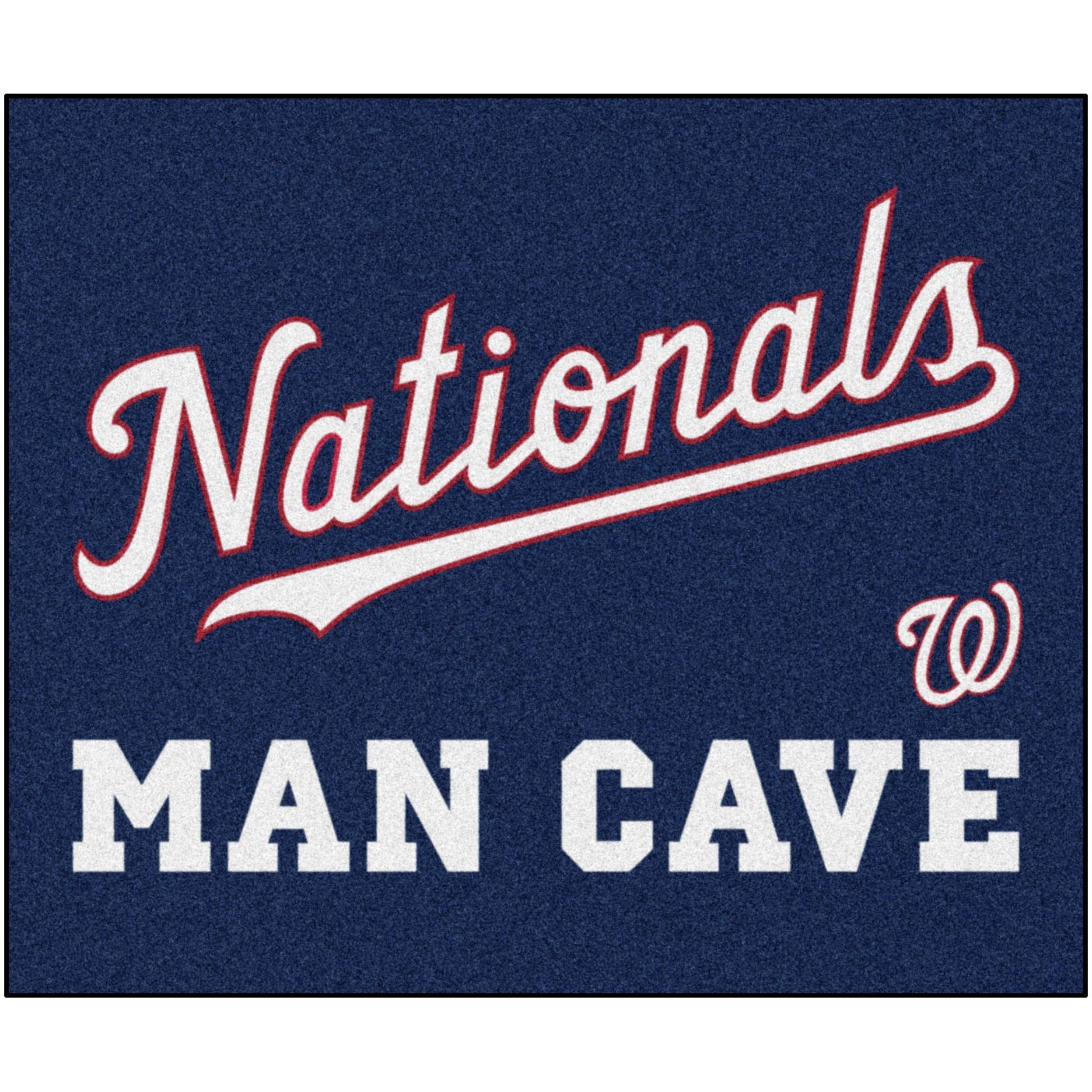 Washington Nationals Man Cave Tailgater Rug - 5ft. x 6ft. - Nationals Script Alternate Logo