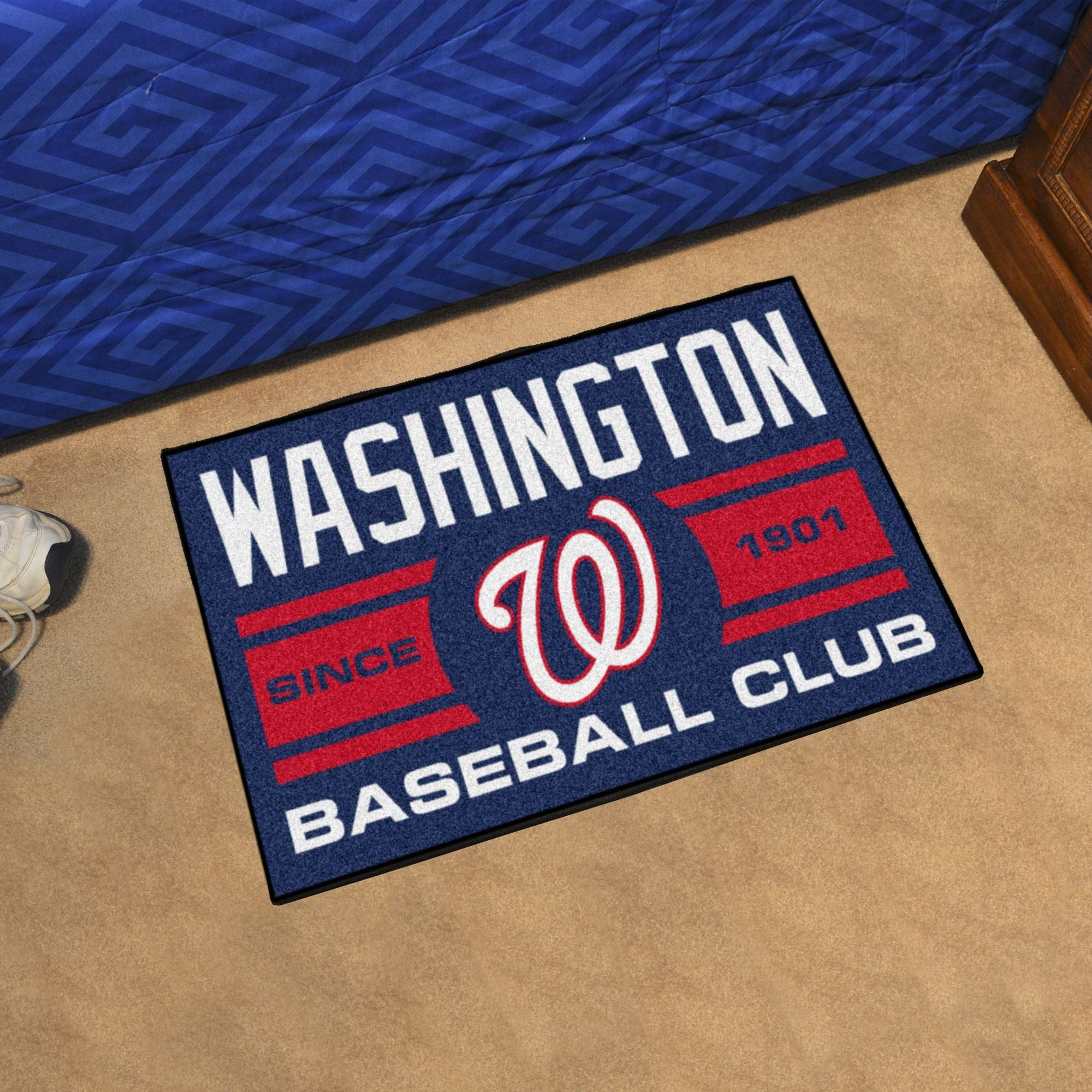Washington Nationals Starter Mat Accent Rug - 19in. x 30in. Uniform Design - Nationals Script Alternate Logo