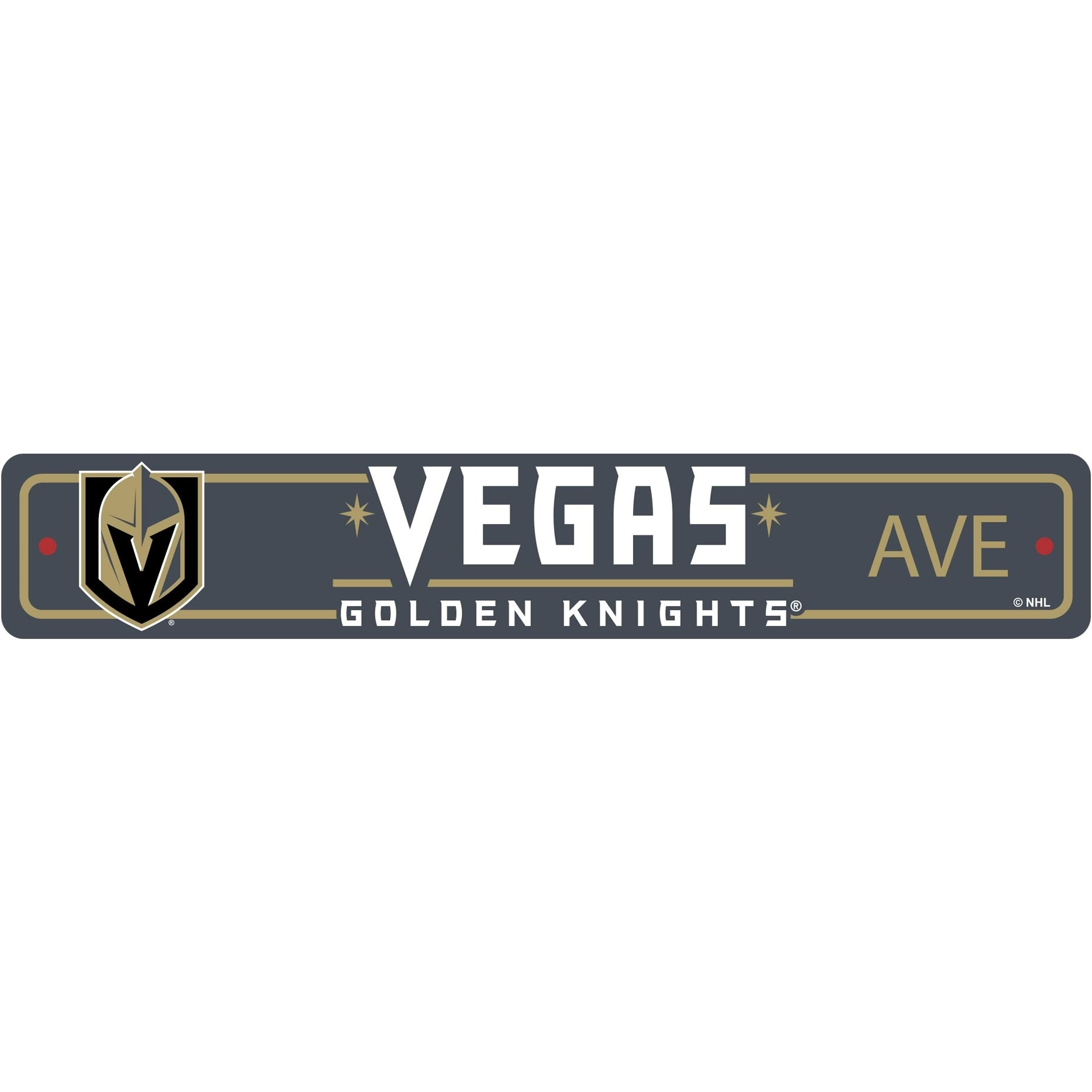 Vegas Golden Knights Team Color Street Sign Dcor 4in. X 24in. Lightweight