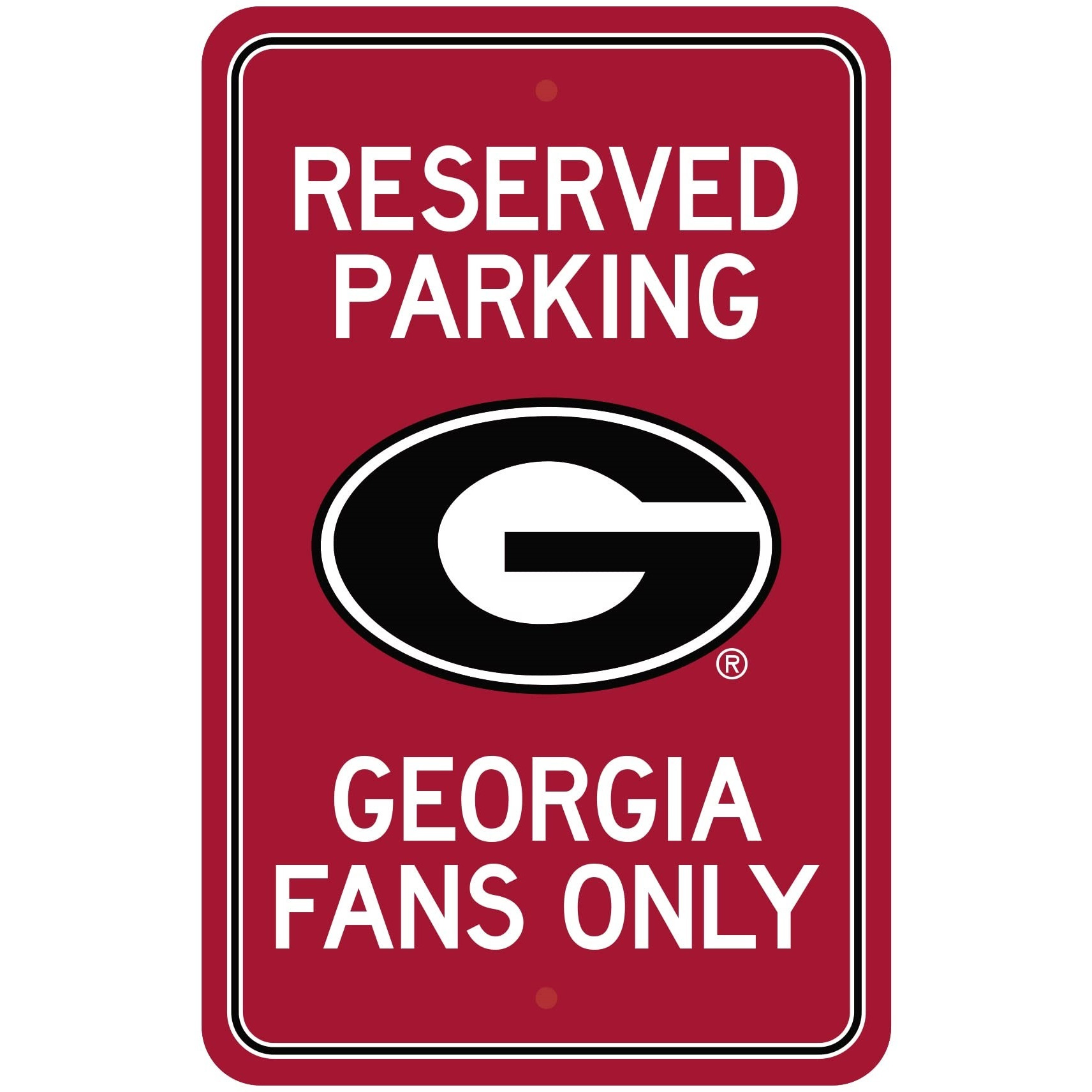 Georgia Bulldogs Team Color Reserved Parking Sign Dcor 18in. X 11.5in. Lightweight