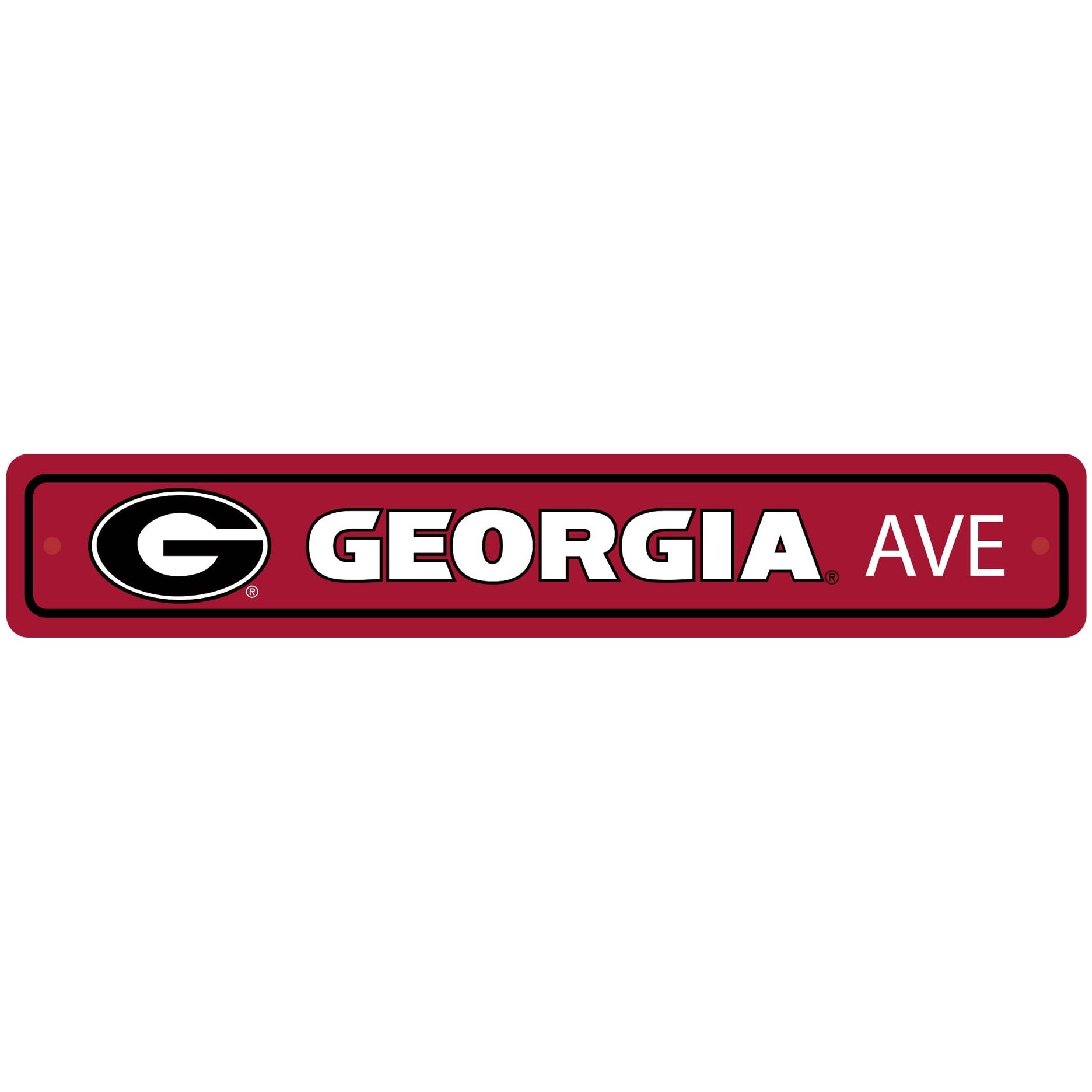 Georgia Bulldogs Team Color Street Sign Dcor 4in. X 24in. Lightweight