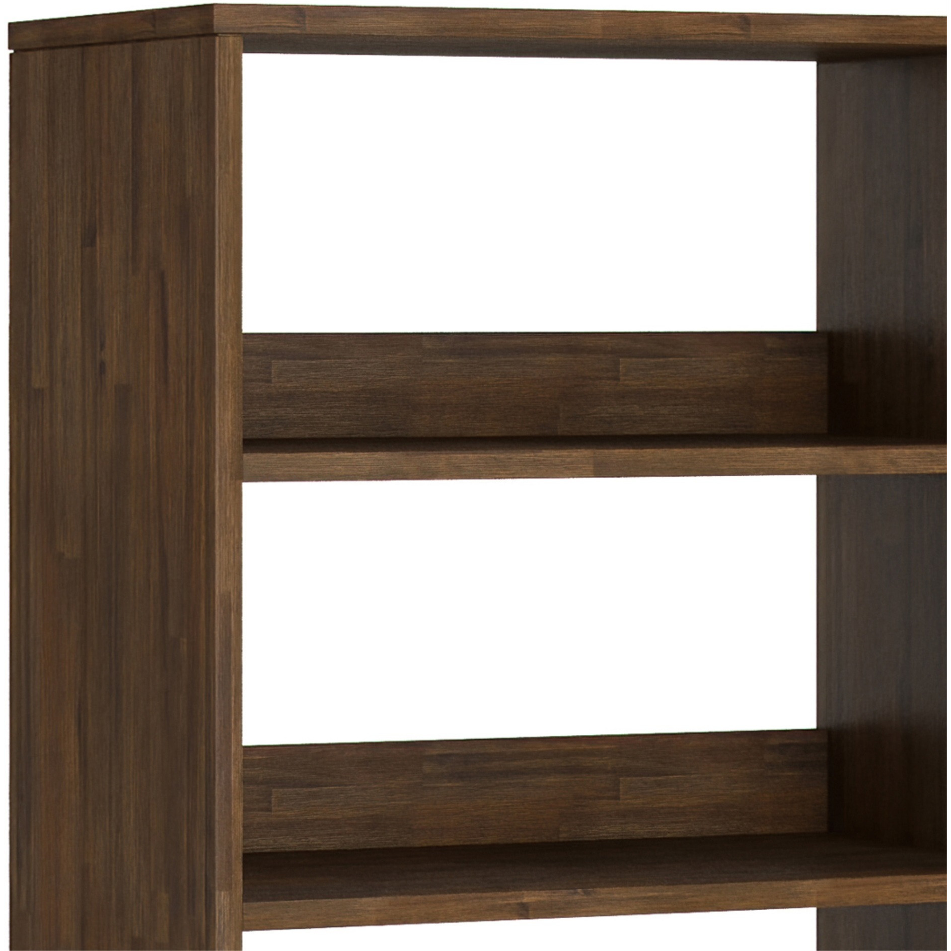 Chase SOLID ACACIA WOOD Tall Bookcase in Rustic Natural Aged Brown