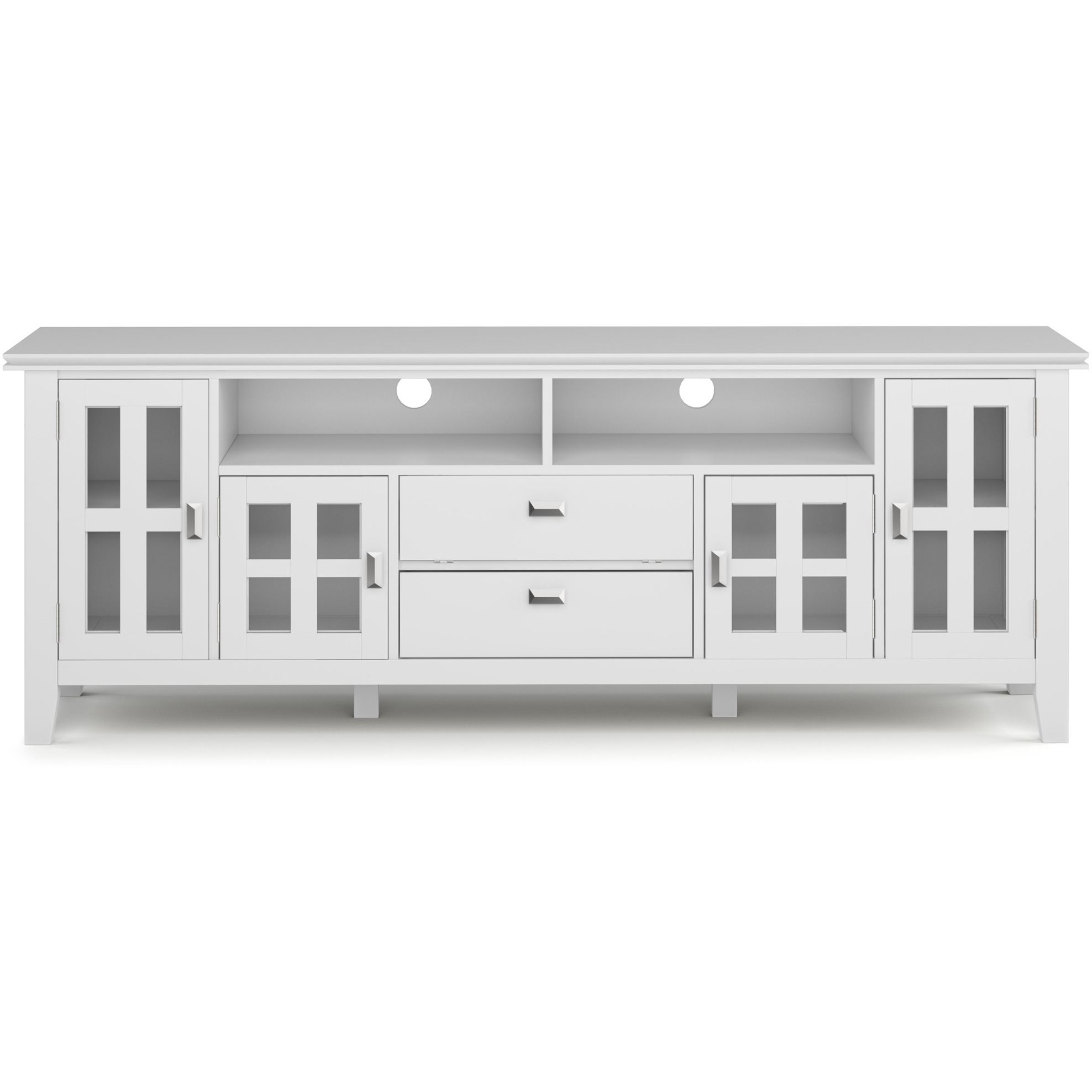Artisan SOLID WOOD 72 inch TV Media Stand in White For TVs up to 80 inches