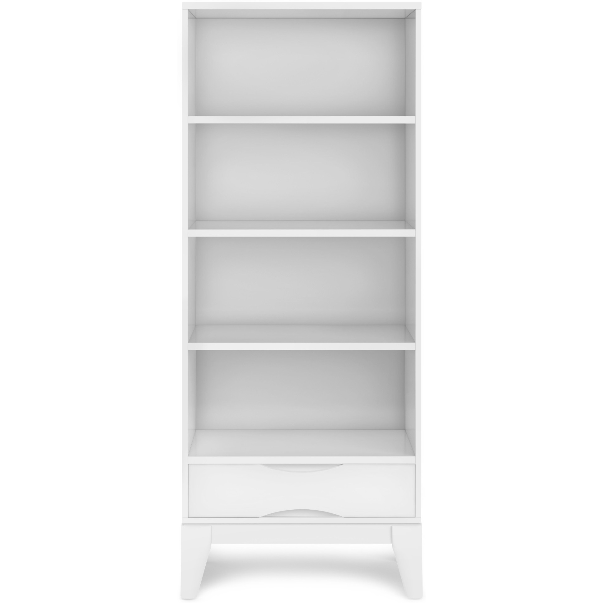 Harper SOLID HARDWOOD Bookcase with Storage in White