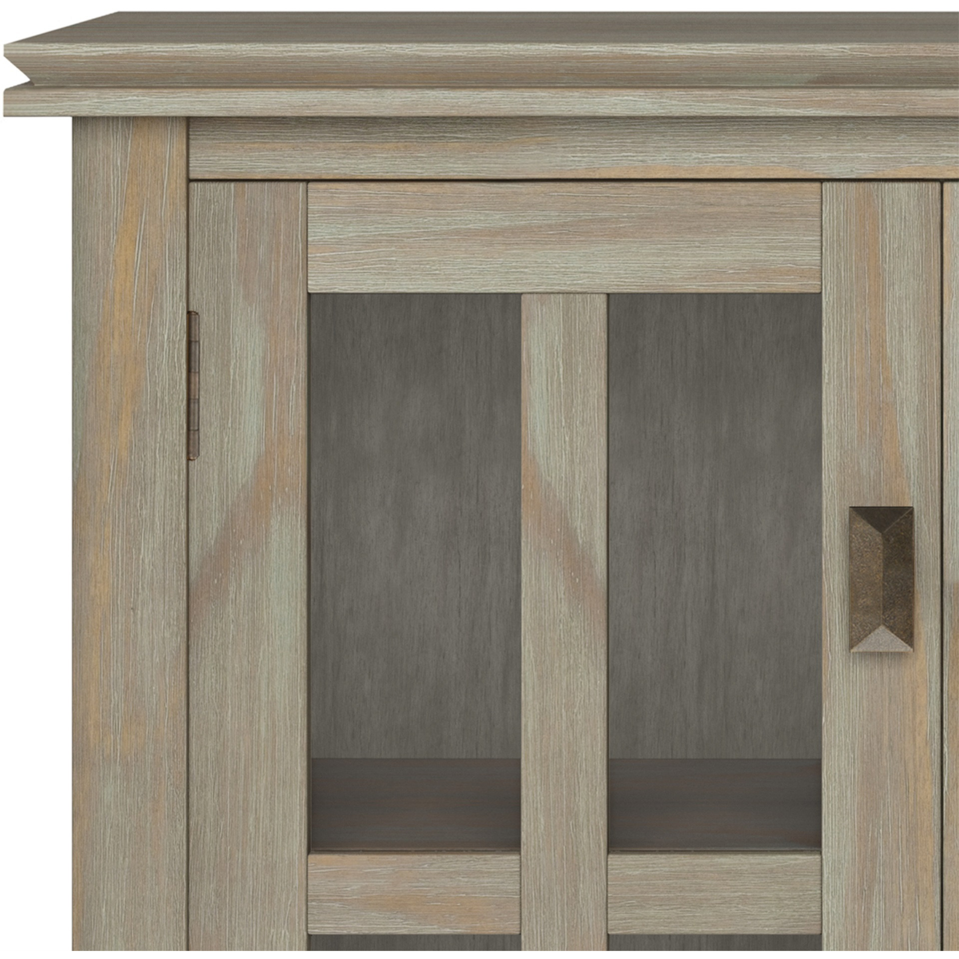 Artisan SOLID WOOD Low Storage Cabinet in Distressed Grey