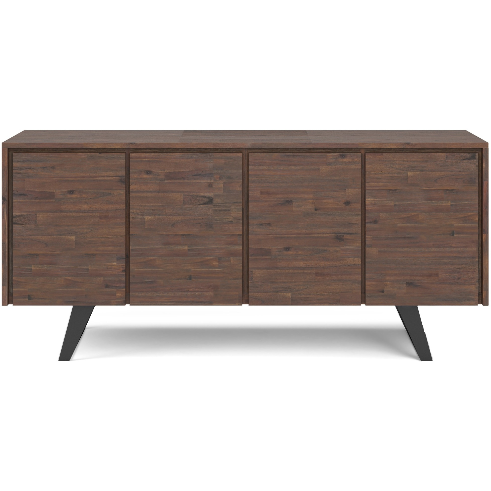 Lowry Large 4 Door Sideboard Buffet in Distressed Charcoal Brown