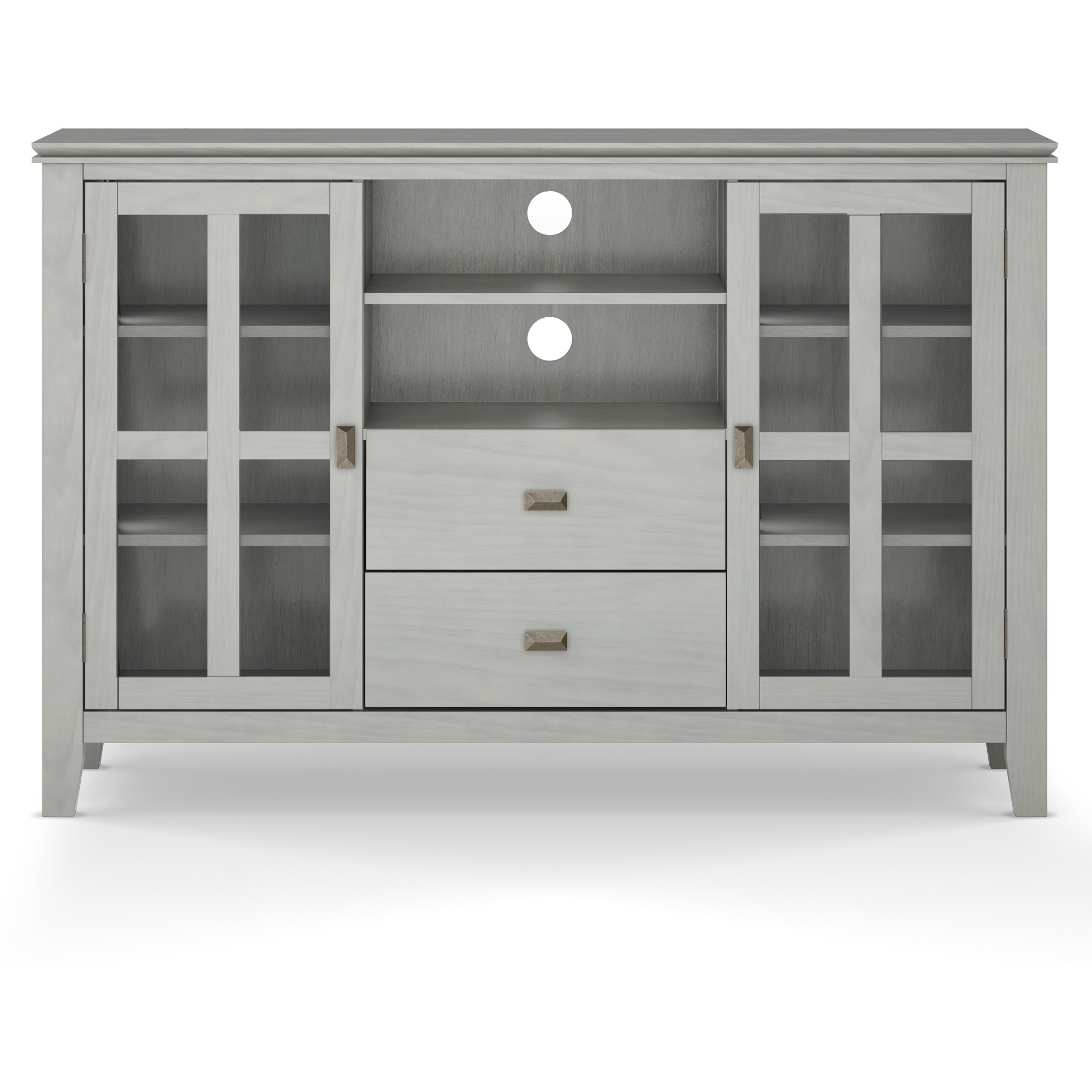 Artisan SOLID WOOD Tall TV Media Stand in Fog Grey For TVs up to 60 inches