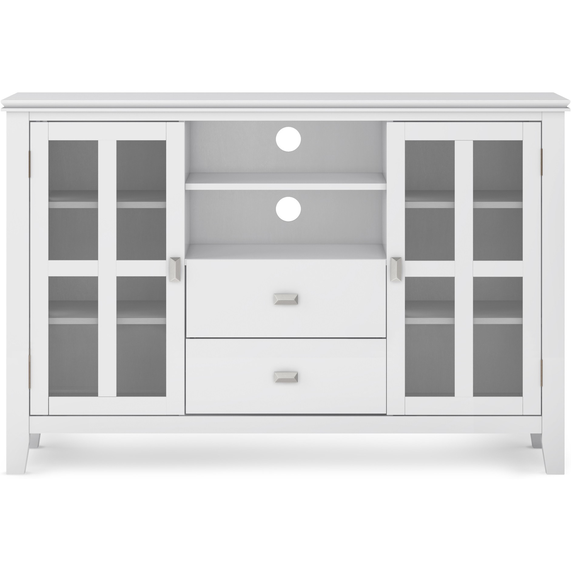 Artisan SOLID WOOD Tall TV Media Stand in White For TVs up to 60 inches