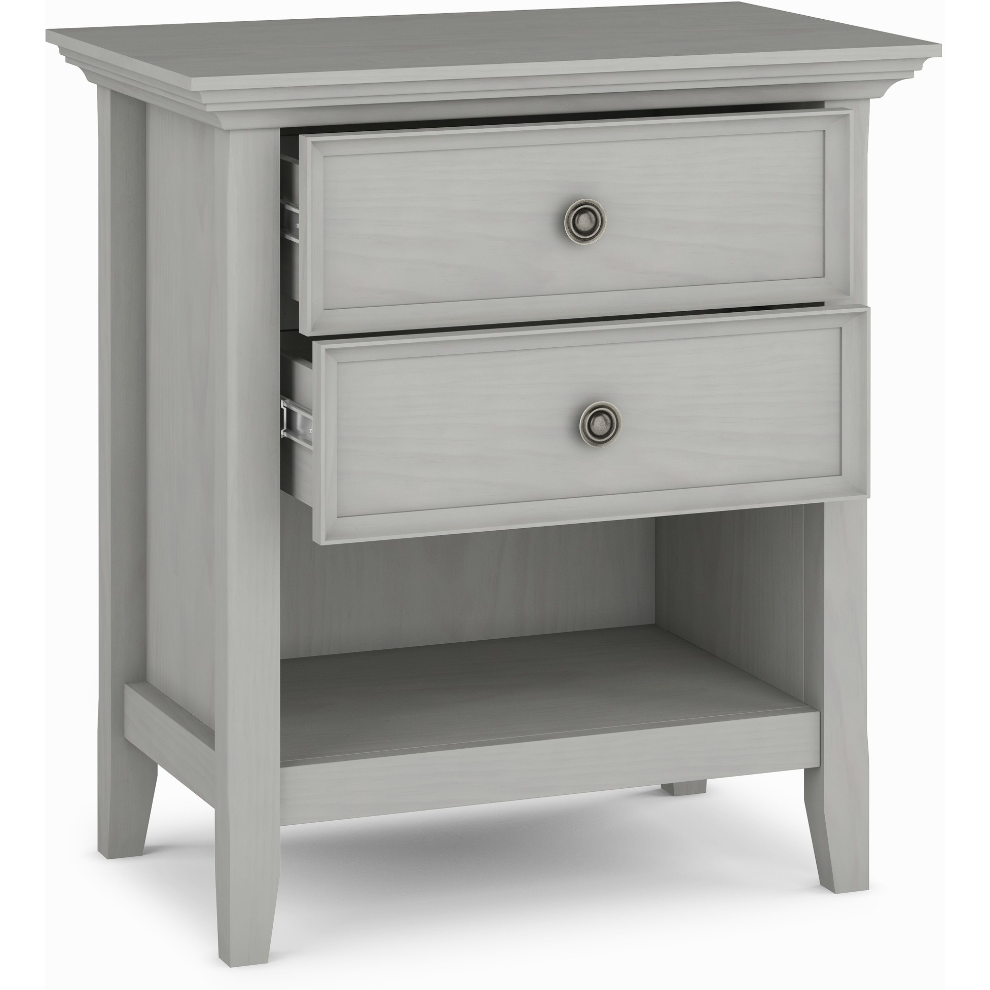 Amherst SOLID WOOD Bedside Table in Fog Grey