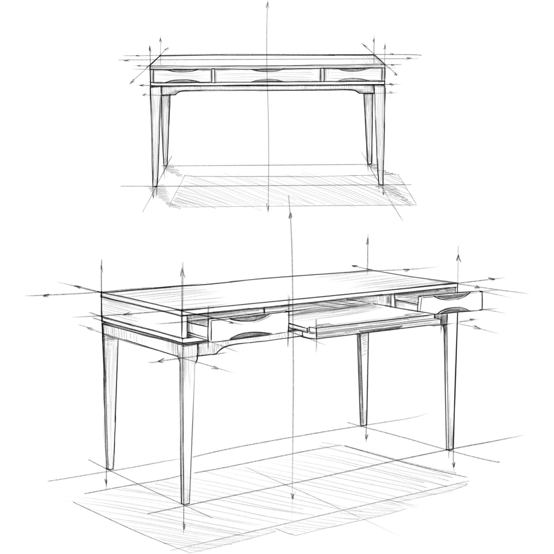 Harper SOLID HARDWOOD Desk in Black