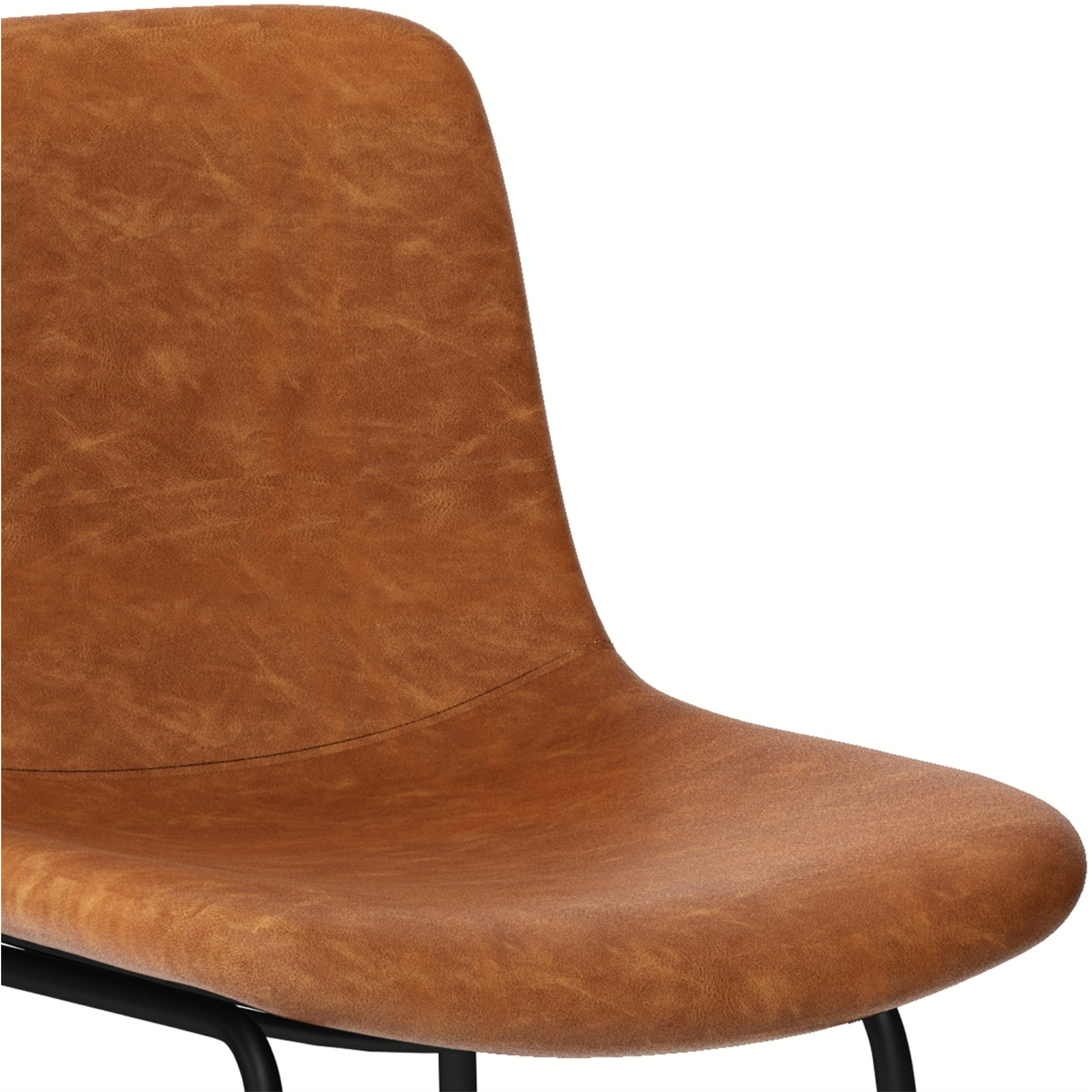 Jolie Counter Height Stool (Set of 2) in Camel Brown Faux Leather