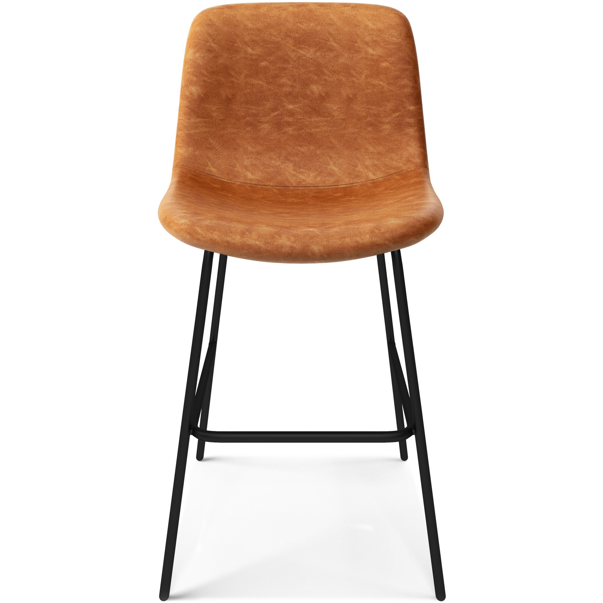 Jolie Counter Height Stool (Set of 2) in Camel Brown Faux Leather