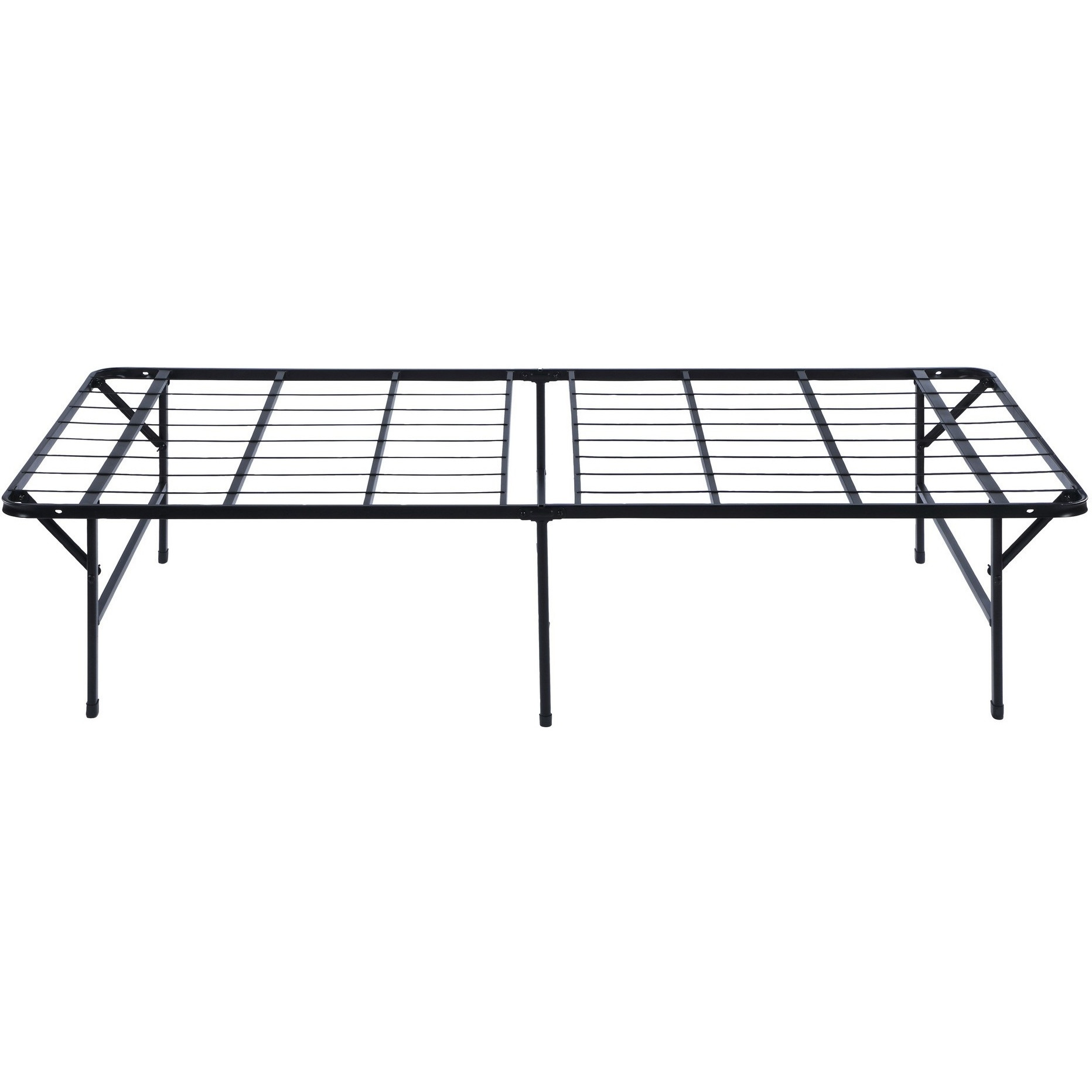 Folding Bed Frame Queen, Heavy Gauge Steel Metal, Underbed Space, Black