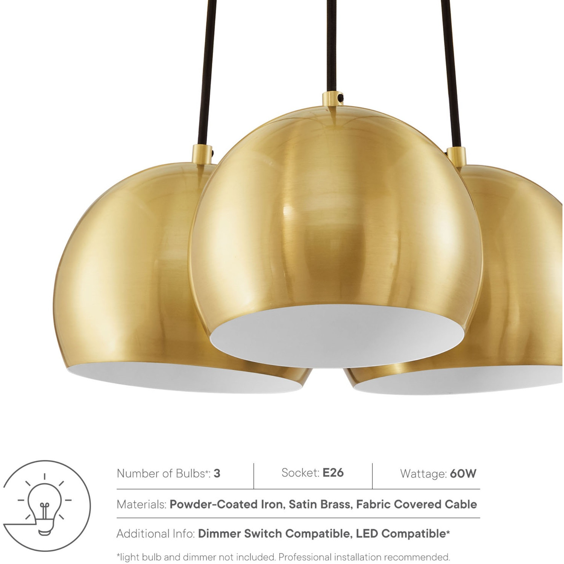 Chalice 3-Light Metal Pendant