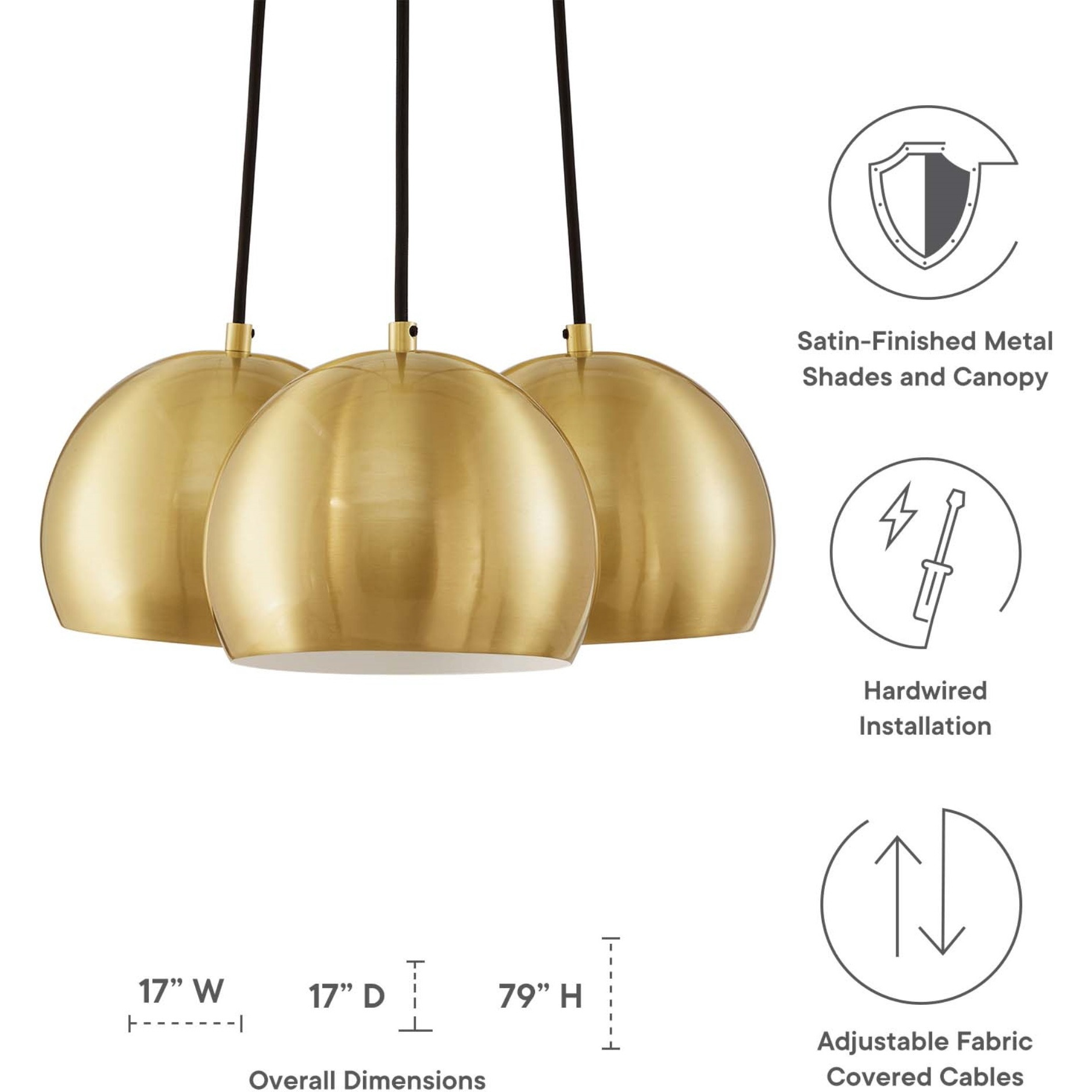 Chalice 3-Light Metal Pendant
