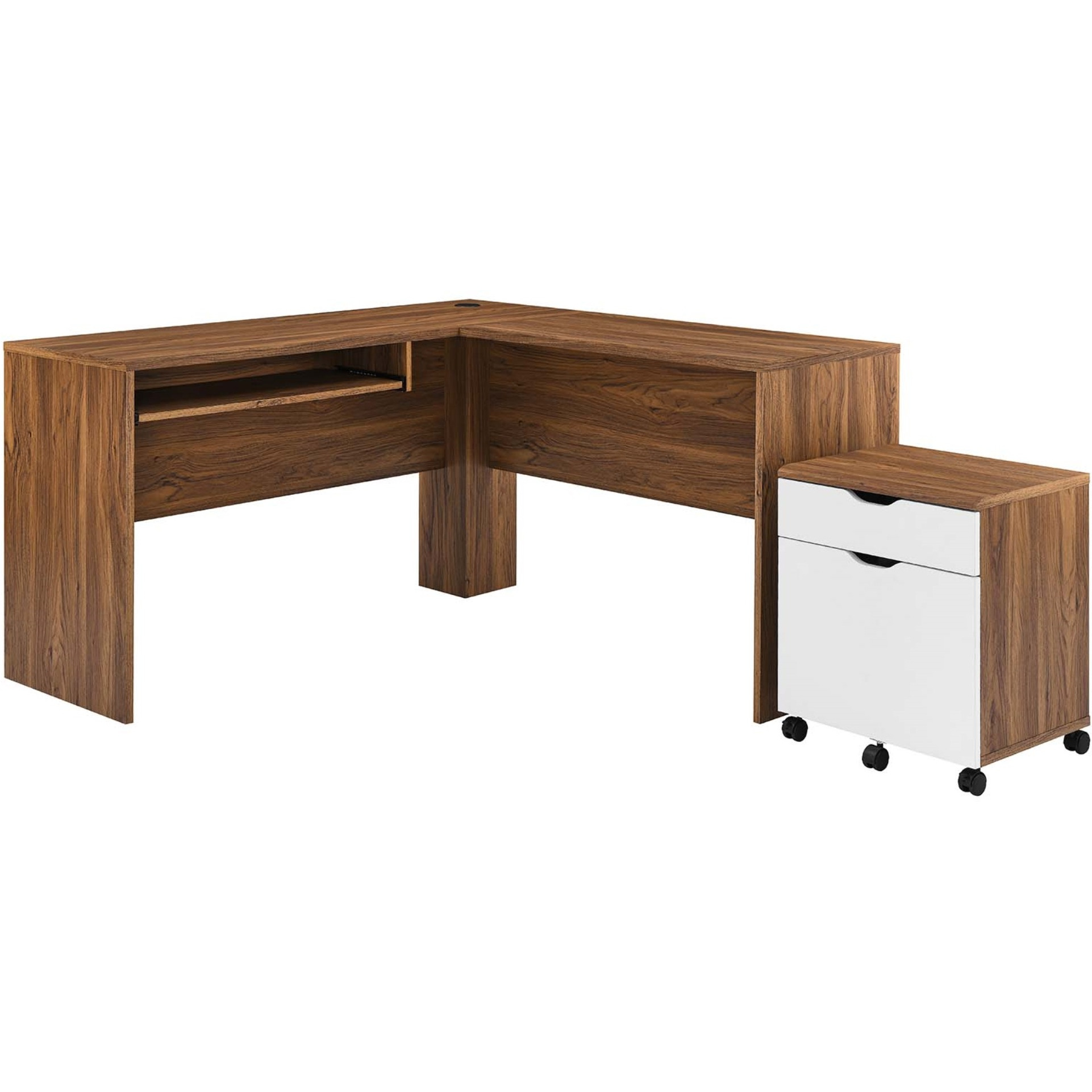 Envision Wood Desk and File Cabinet Set