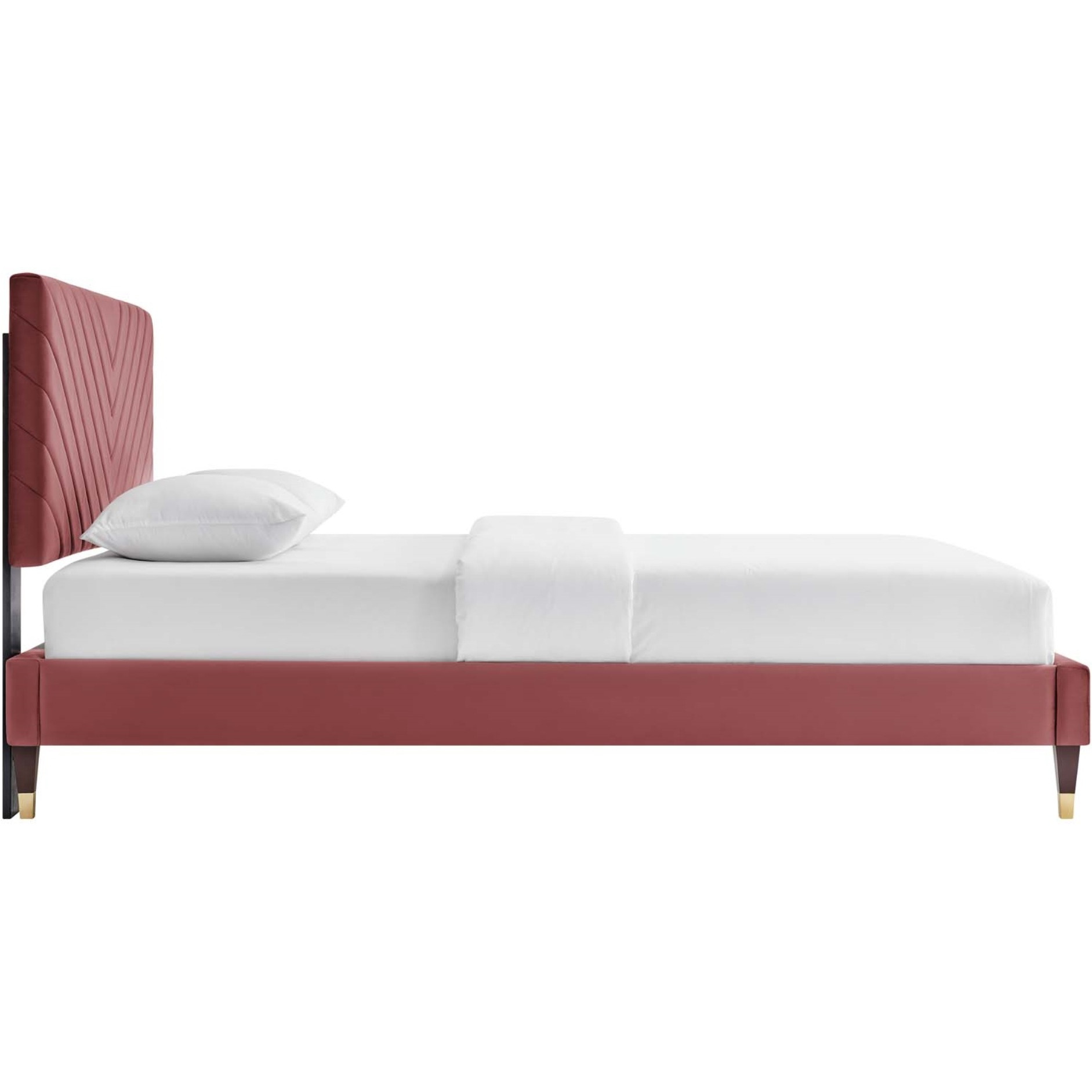 Roxanne Performance Velvet Queen Platform Bed