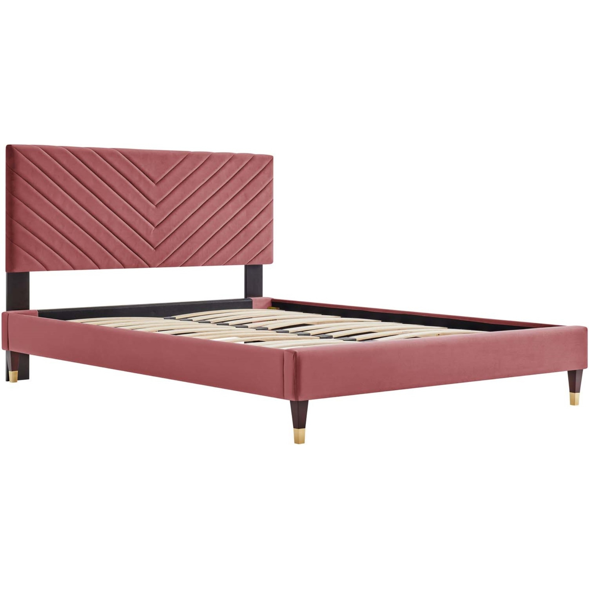 Roxanne Performance Velvet Queen Platform Bed