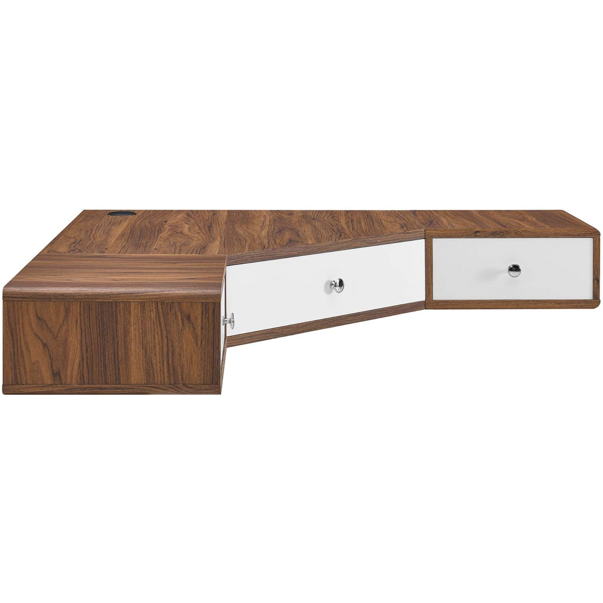 Transmit 47" Wall Mount Corner Walnut Office Desk