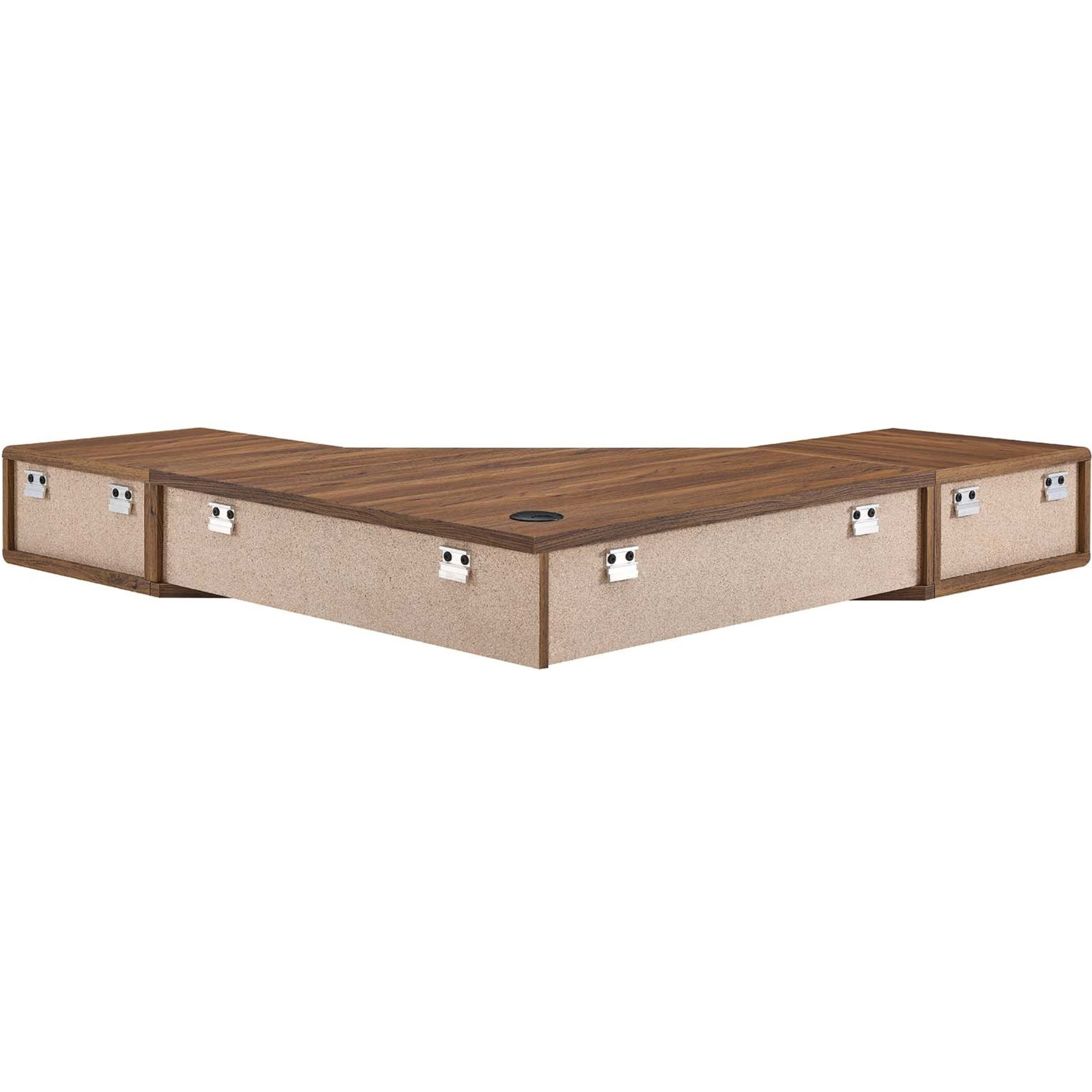 Transmit 47" Wall Mount Corner Walnut Office Desk