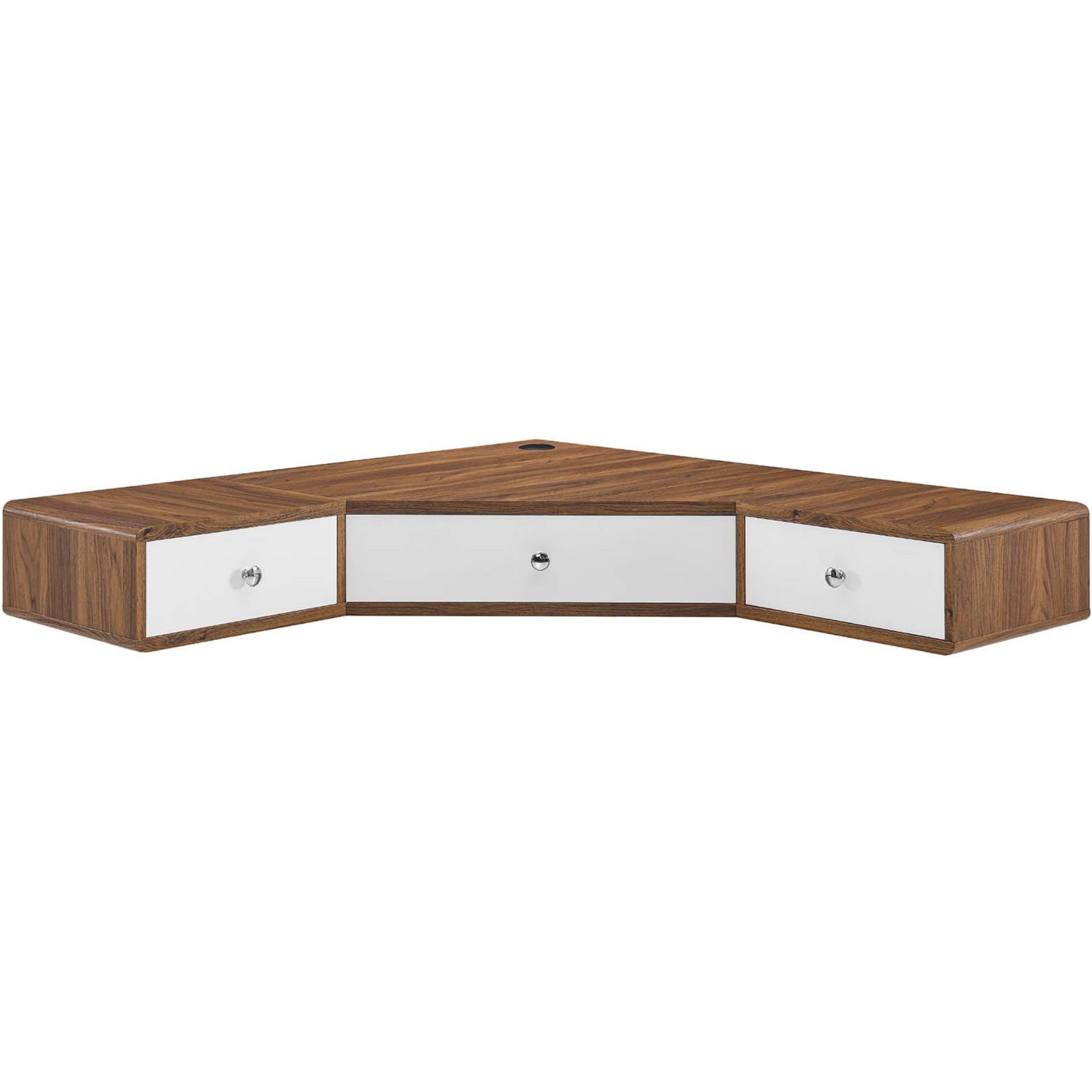 Transmit 47" Wall Mount Corner Walnut Office Desk