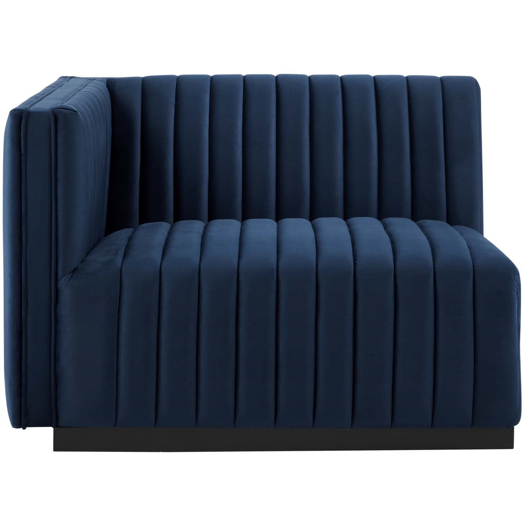 Conjure Channel Tufted Performance Velvet Left-Arm Chair