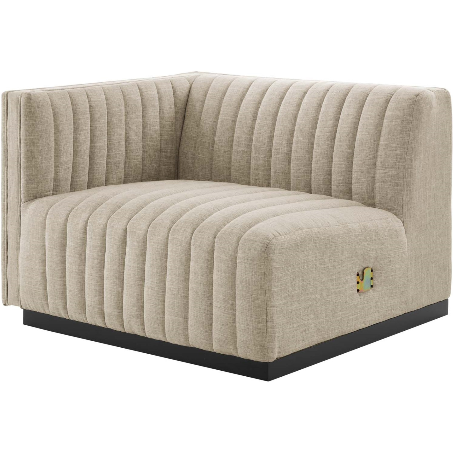 Conjure Channel Tufted Upholstered Fabric Left-Arm Chair