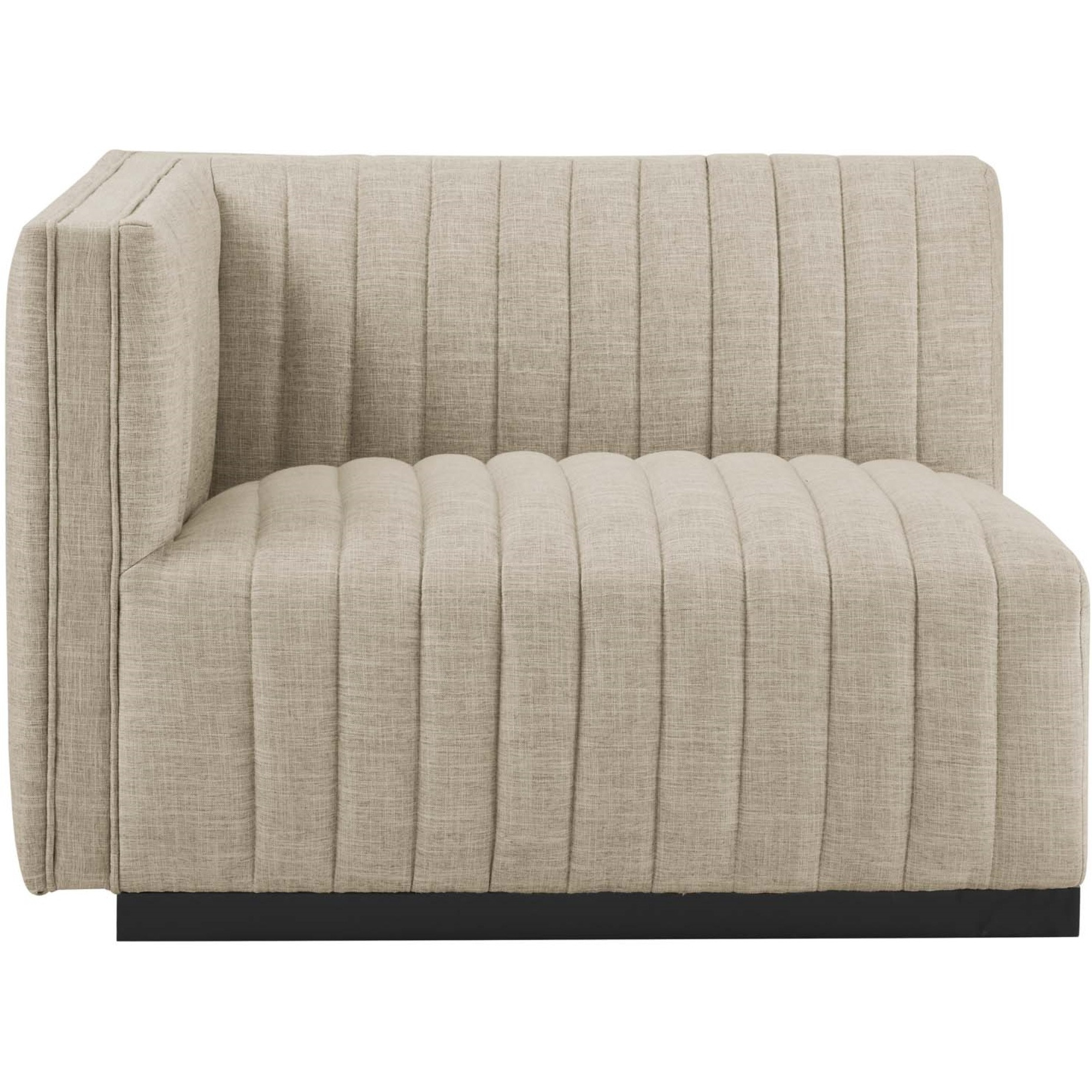 Conjure Channel Tufted Upholstered Fabric Left-Arm Chair