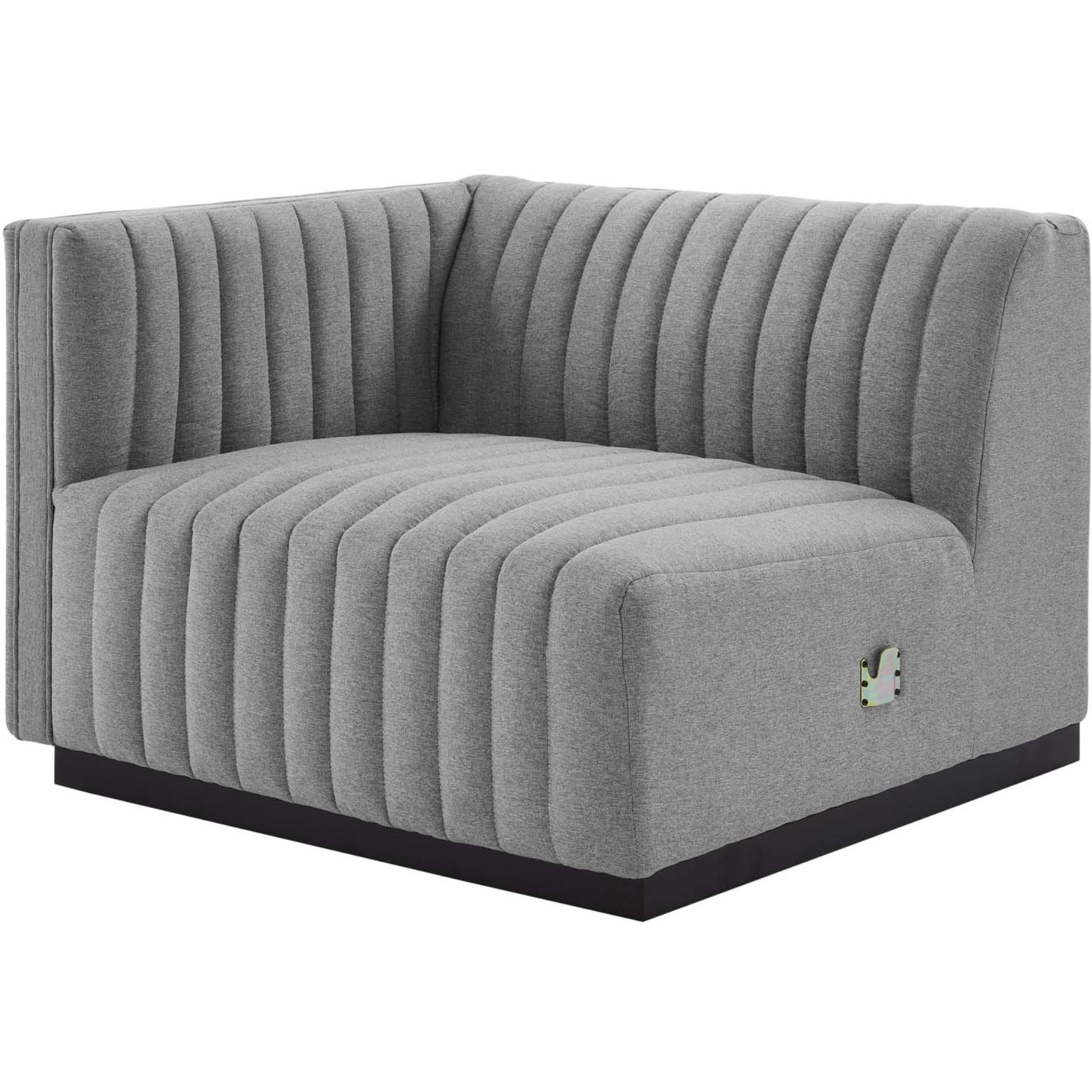 Conjure Channel Tufted Upholstered Fabric Left-Arm Chair