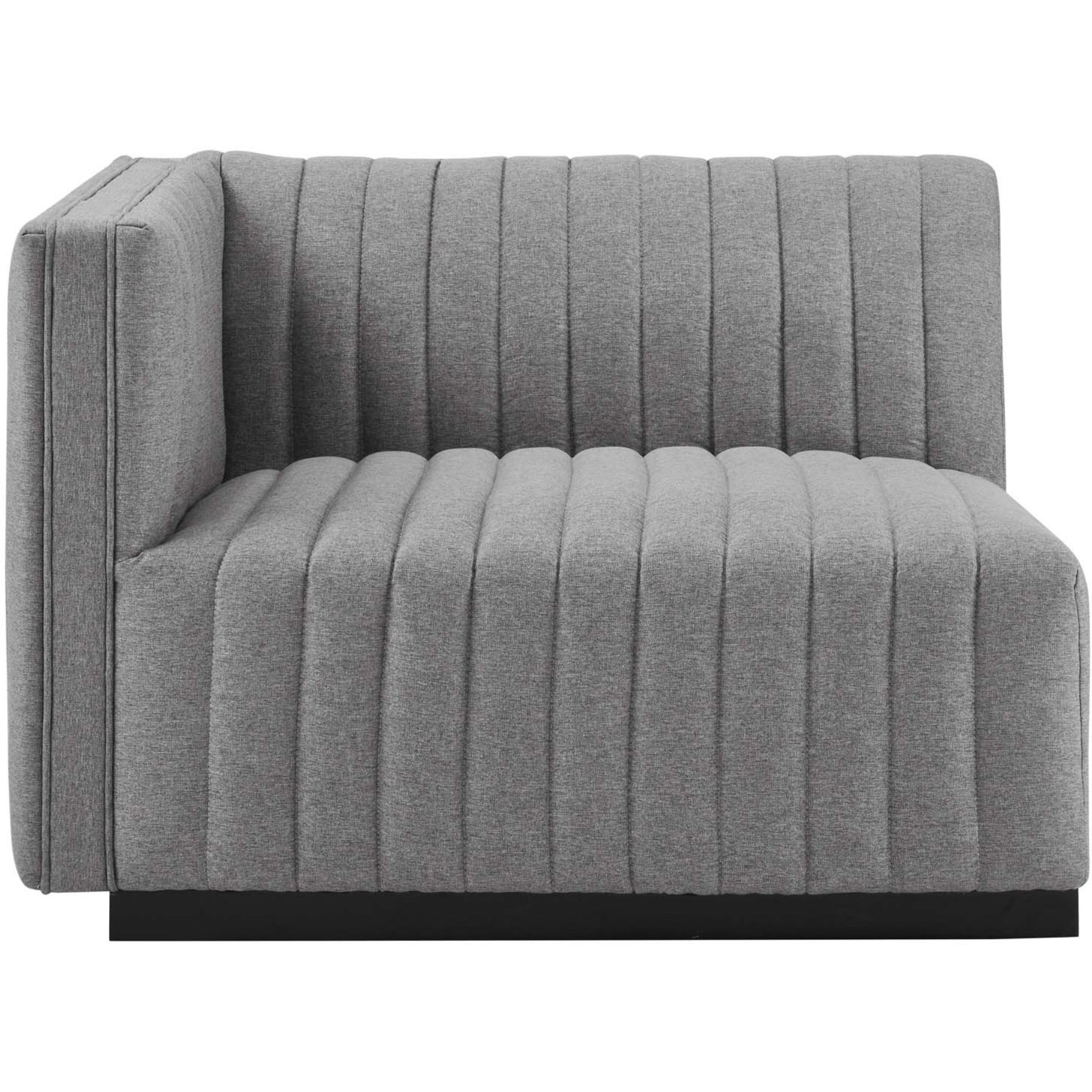Conjure Channel Tufted Upholstered Fabric Left-Arm Chair