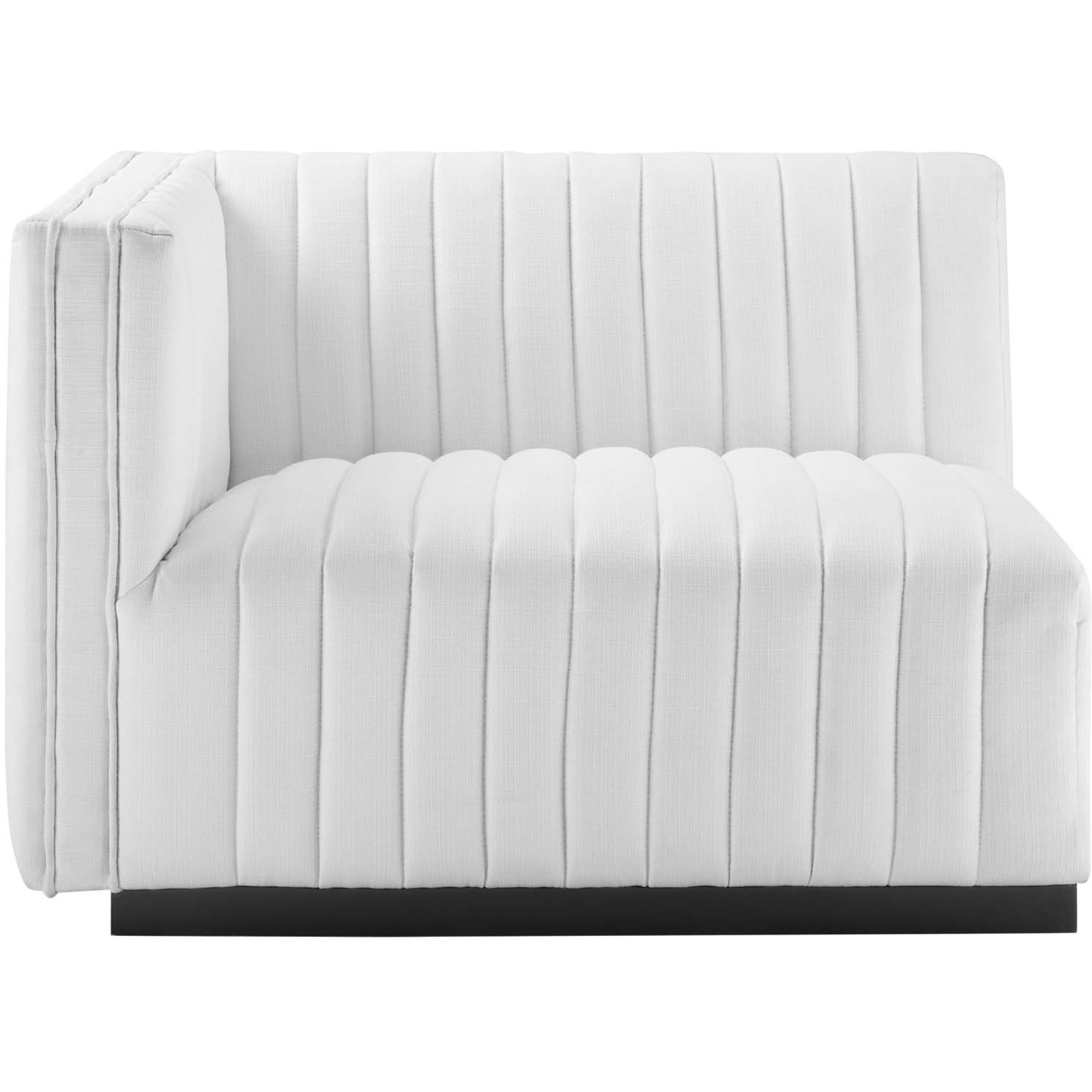 Conjure Channel Tufted Upholstered Fabric Left-Arm Chair