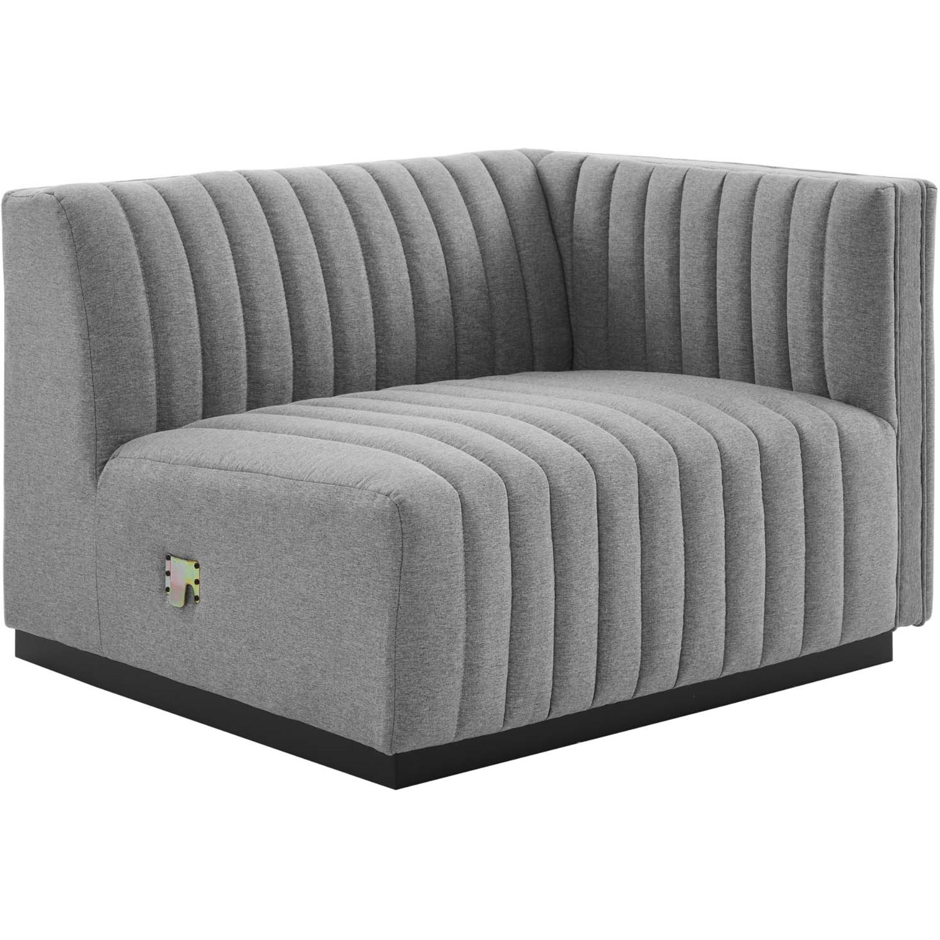 Conjure Channel Tufted Upholstered Fabric Right-Arm Chair