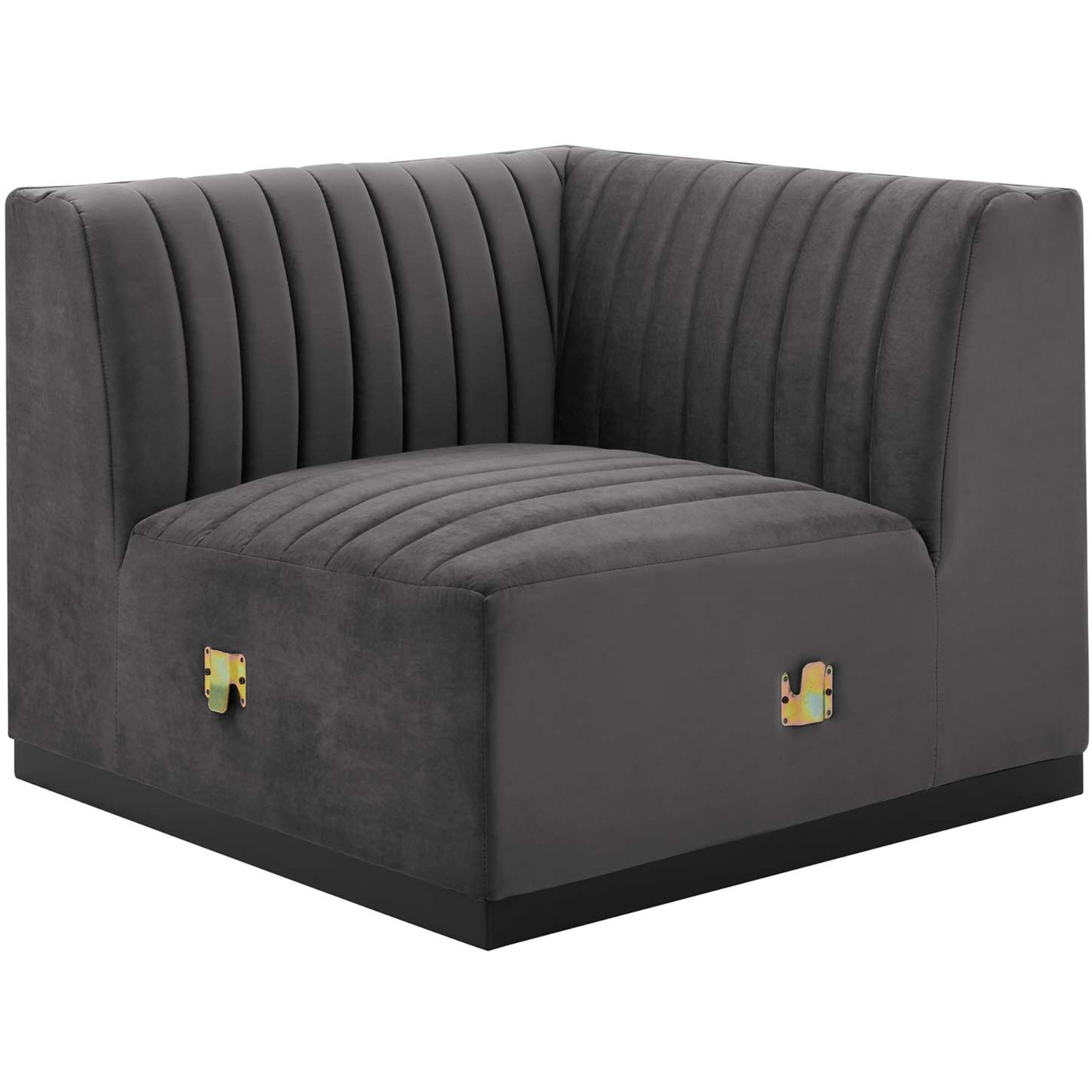 Conjure Channel Tufted Performance Velvet Left Corner Chair