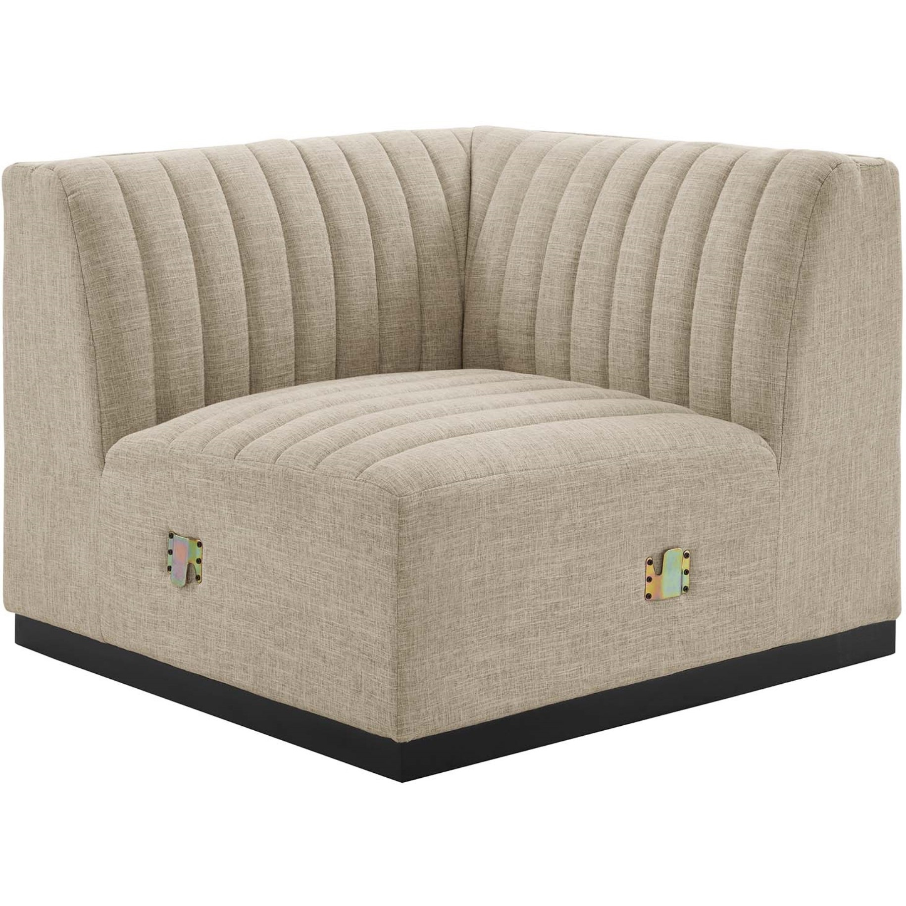 Conjure Channel Tufted Upholstered Fabric Left Corner Chair