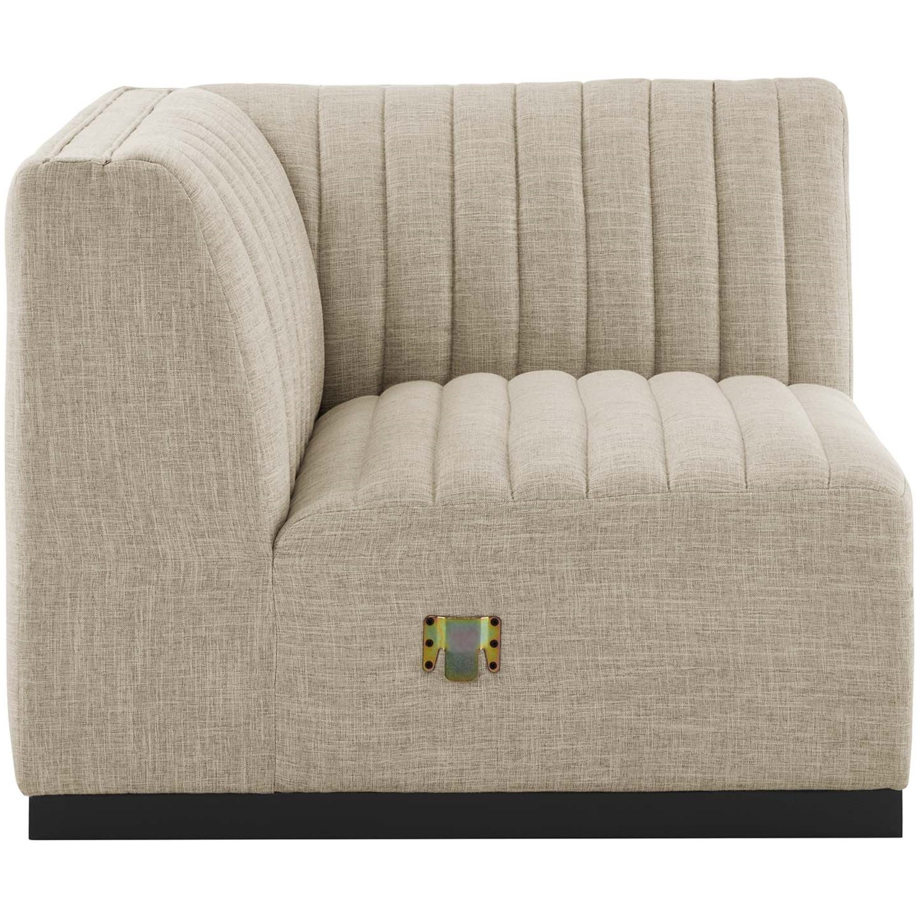 Conjure Channel Tufted Upholstered Fabric Left Corner Chair