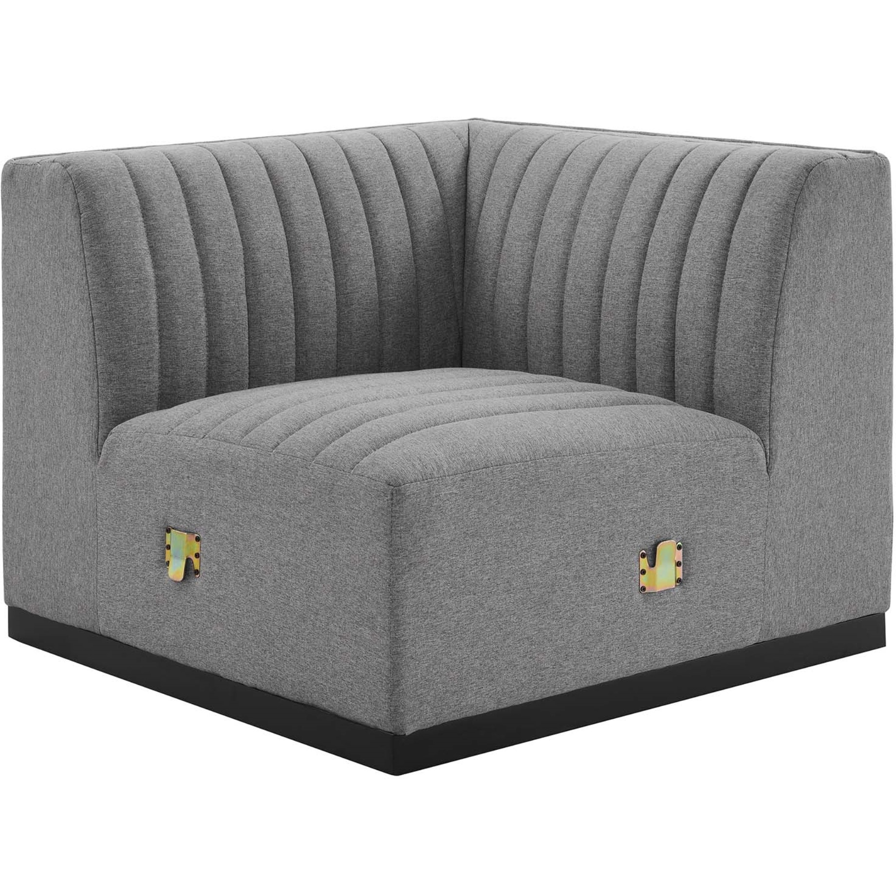 Conjure Channel Tufted Upholstered Fabric Left Corner Chair
