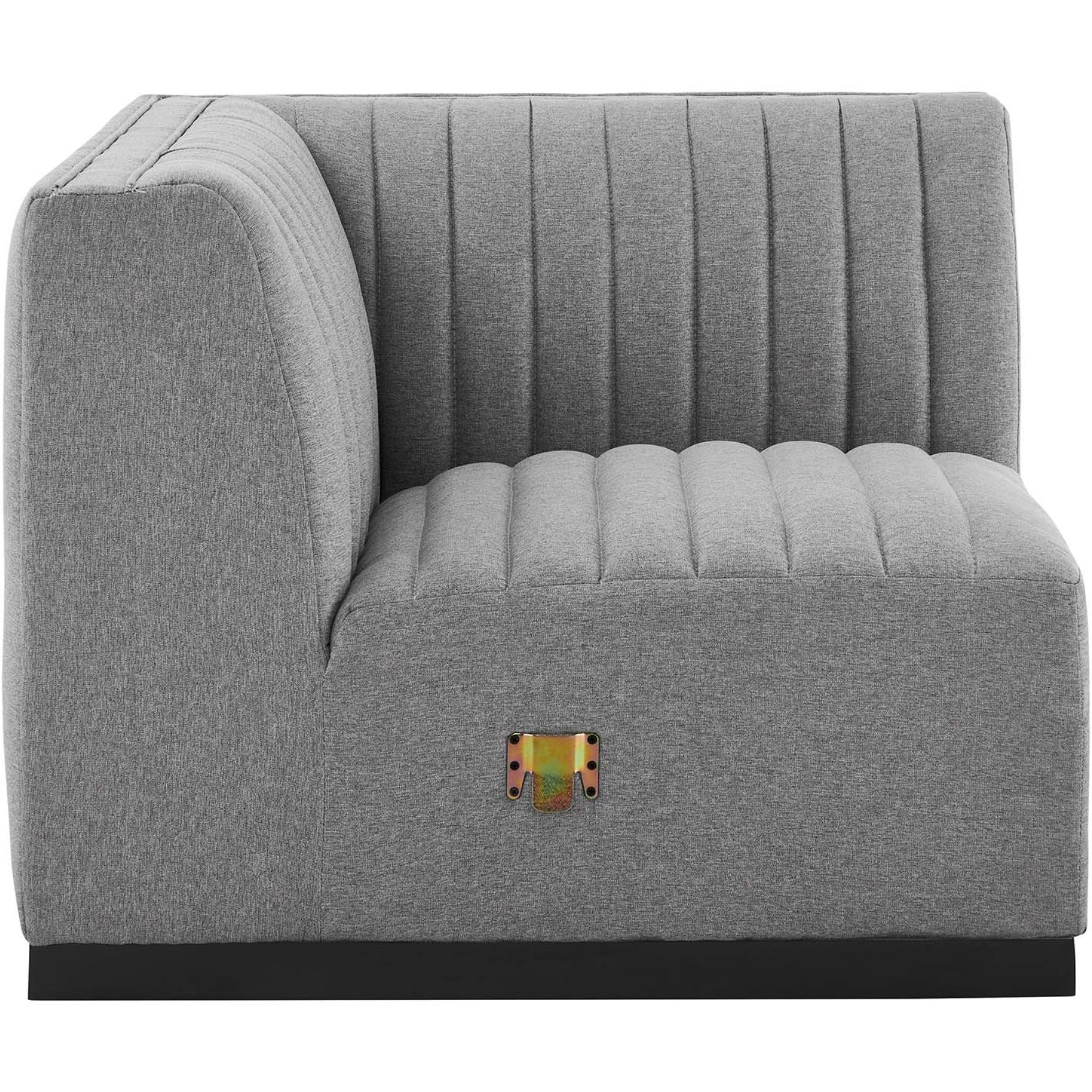 Conjure Channel Tufted Upholstered Fabric Left Corner Chair