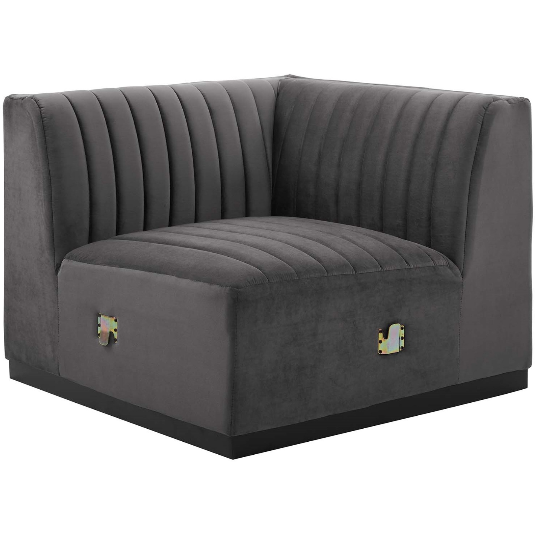 Conjure Channel Tufted Performance Velvet Right Corner Chair