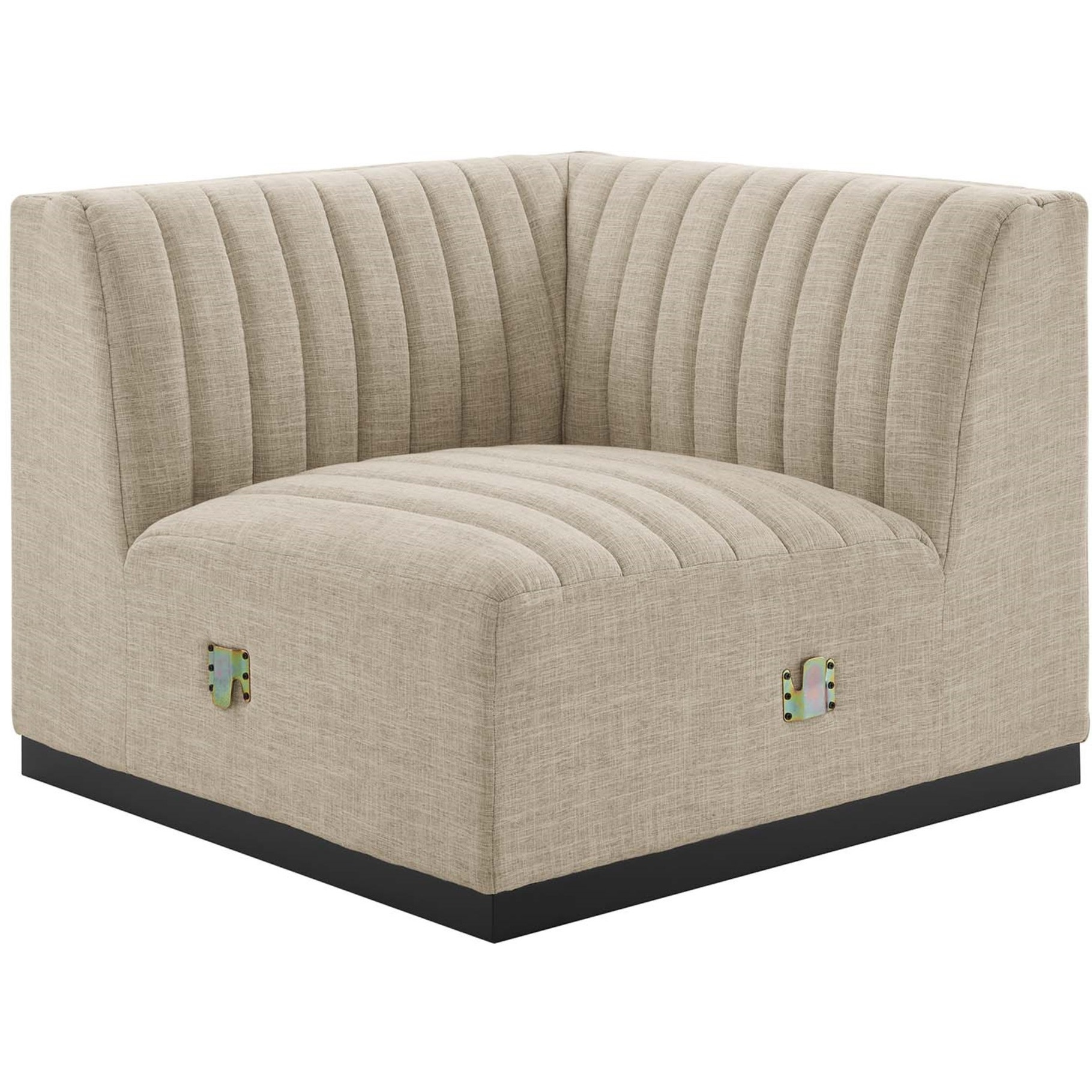 Conjure Channel Tufted Upholstered Fabric Right Corner Chair