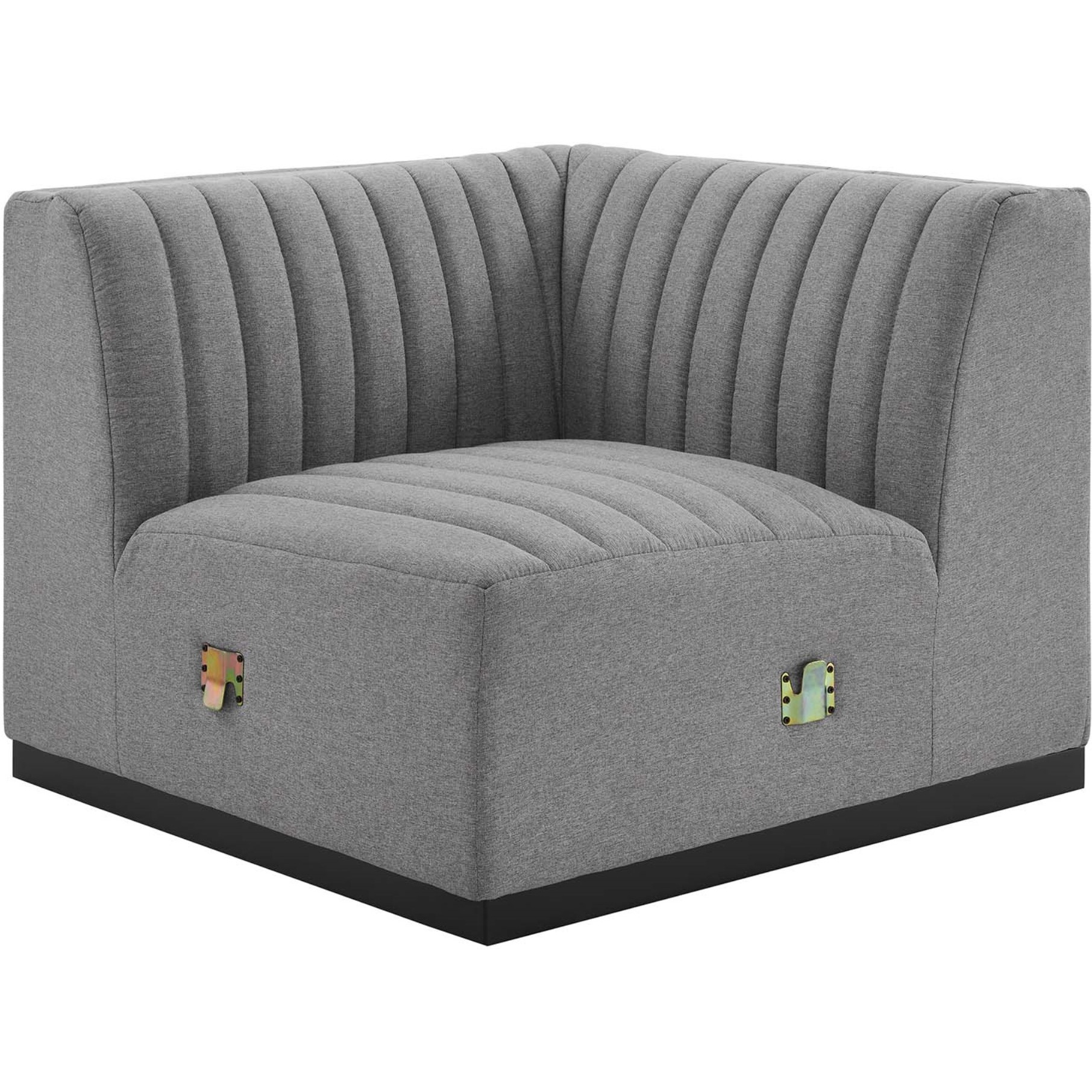Conjure Channel Tufted Upholstered Fabric Right Corner Chair