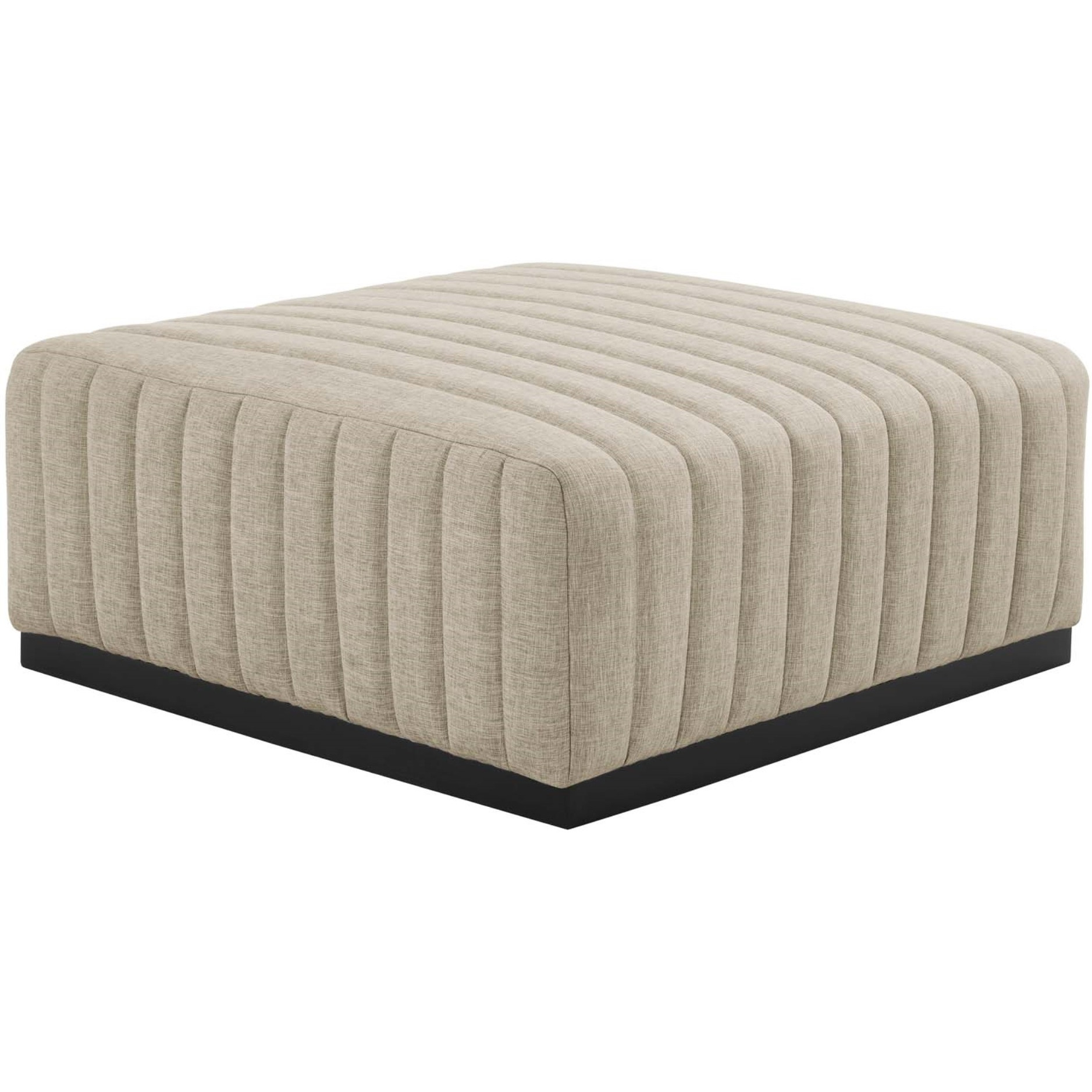 Conjure Channel Tufted Upholstered Fabric Ottoman