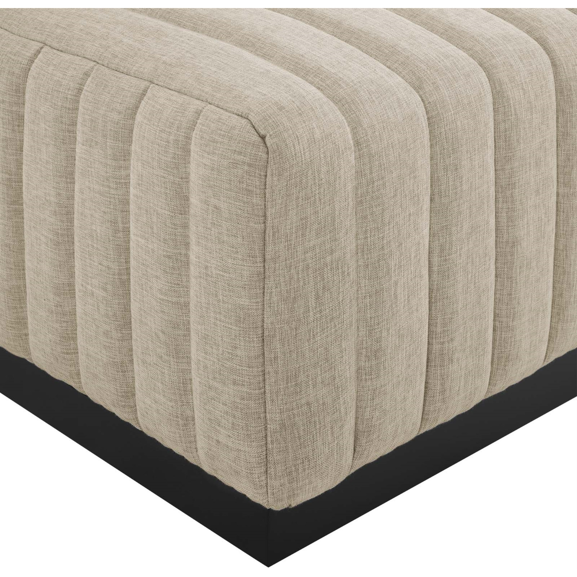 Conjure Channel Tufted Upholstered Fabric Ottoman