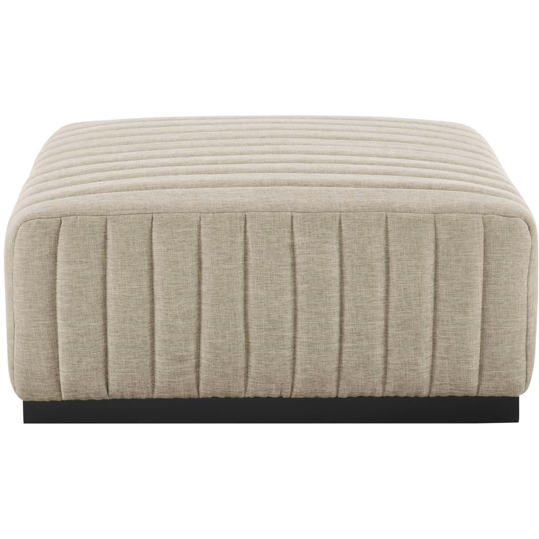 Conjure Channel Tufted Upholstered Fabric Ottoman