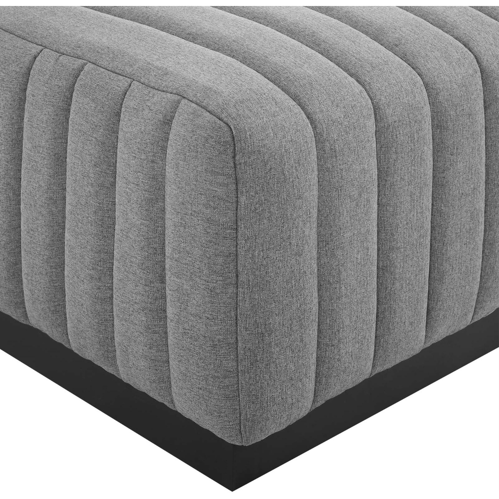 Conjure Channel Tufted Upholstered Fabric Ottoman