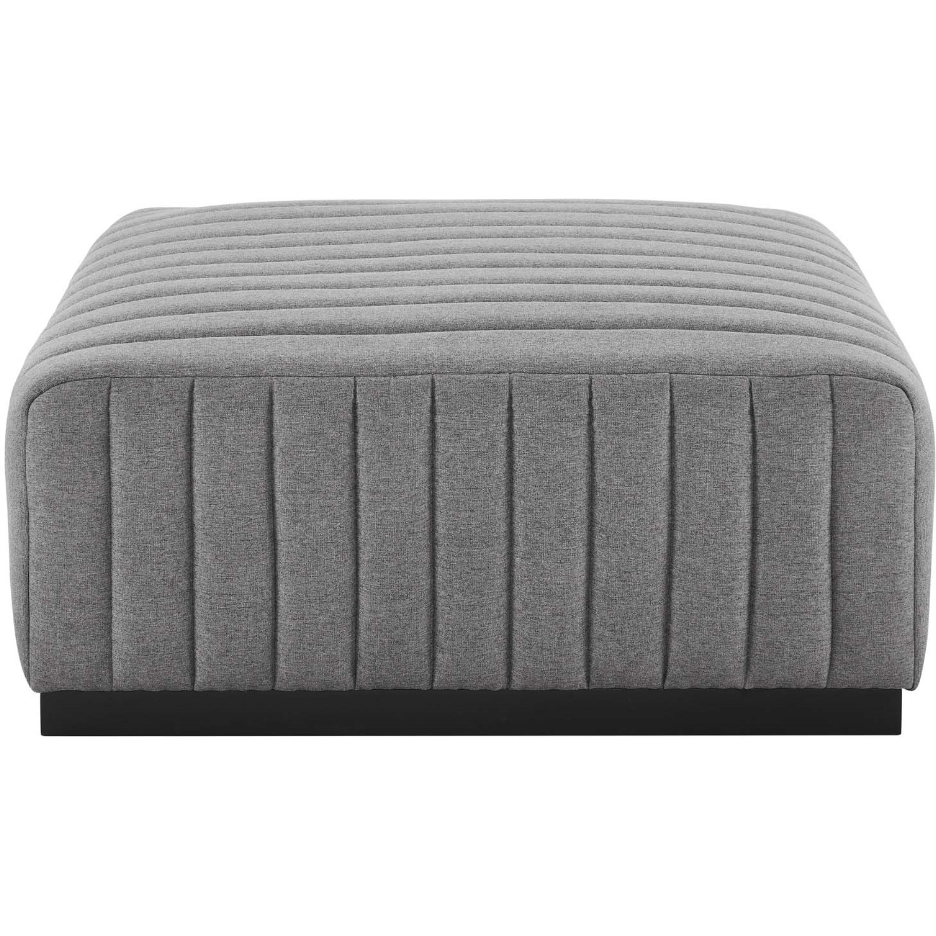 Conjure Channel Tufted Upholstered Fabric Ottoman